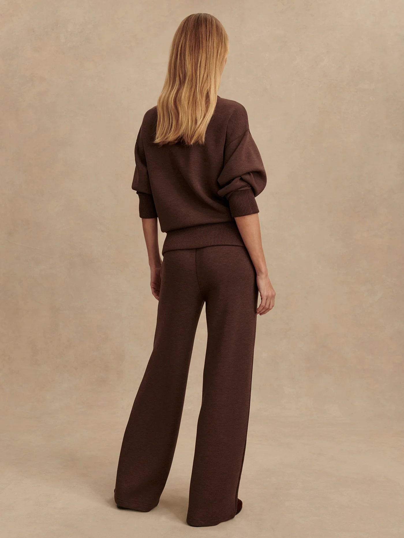 THE WIDE LEG PANT 30 COFFEE BEAN MARL