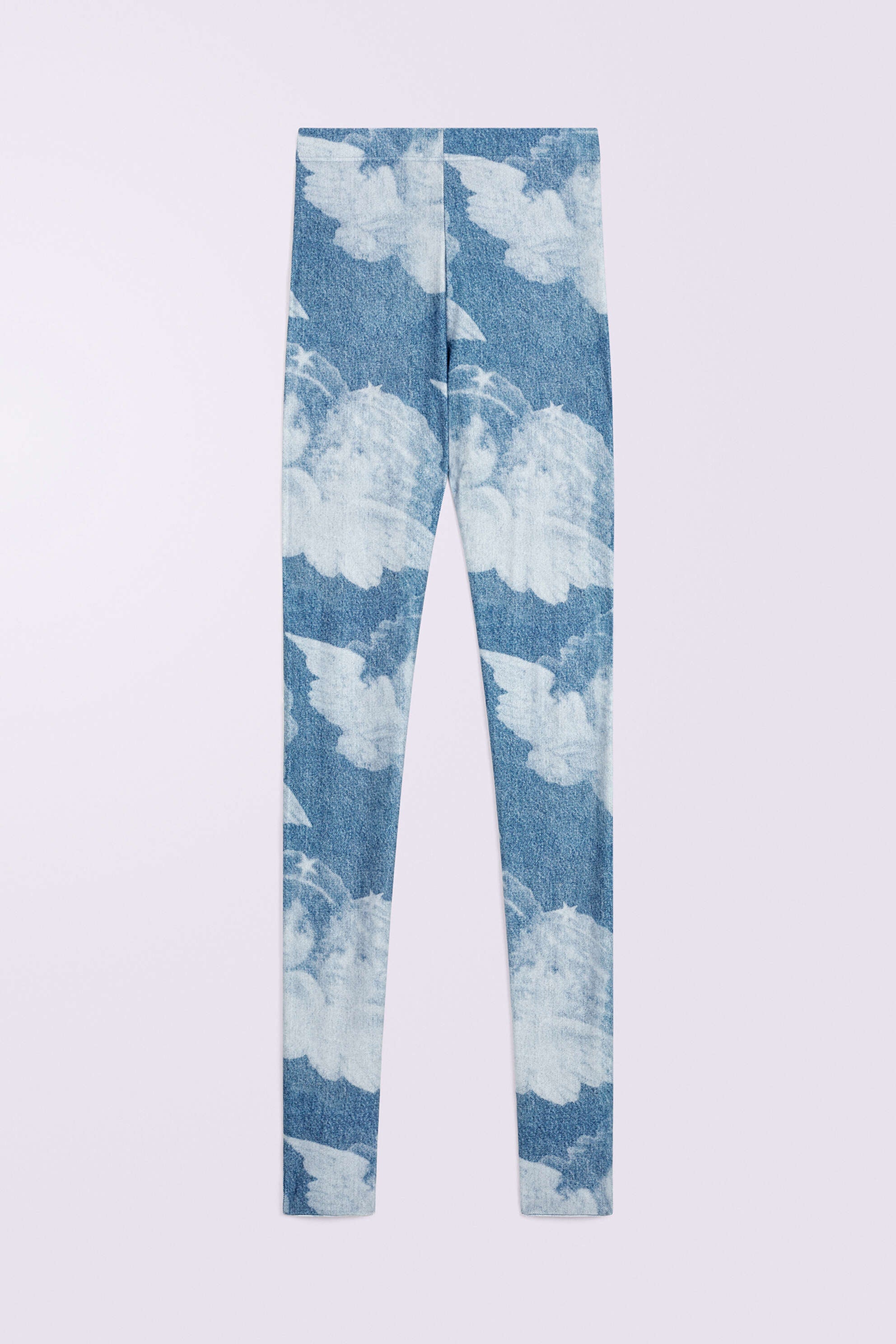 MID BLUE ANGEL PRINT SEMI-FOOTED LEGGINS