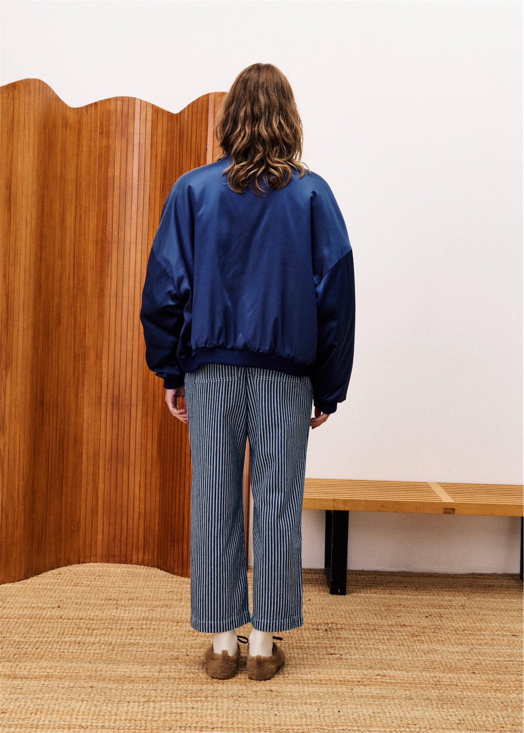 BOMBER ASSAM  IN BLEU MARINE