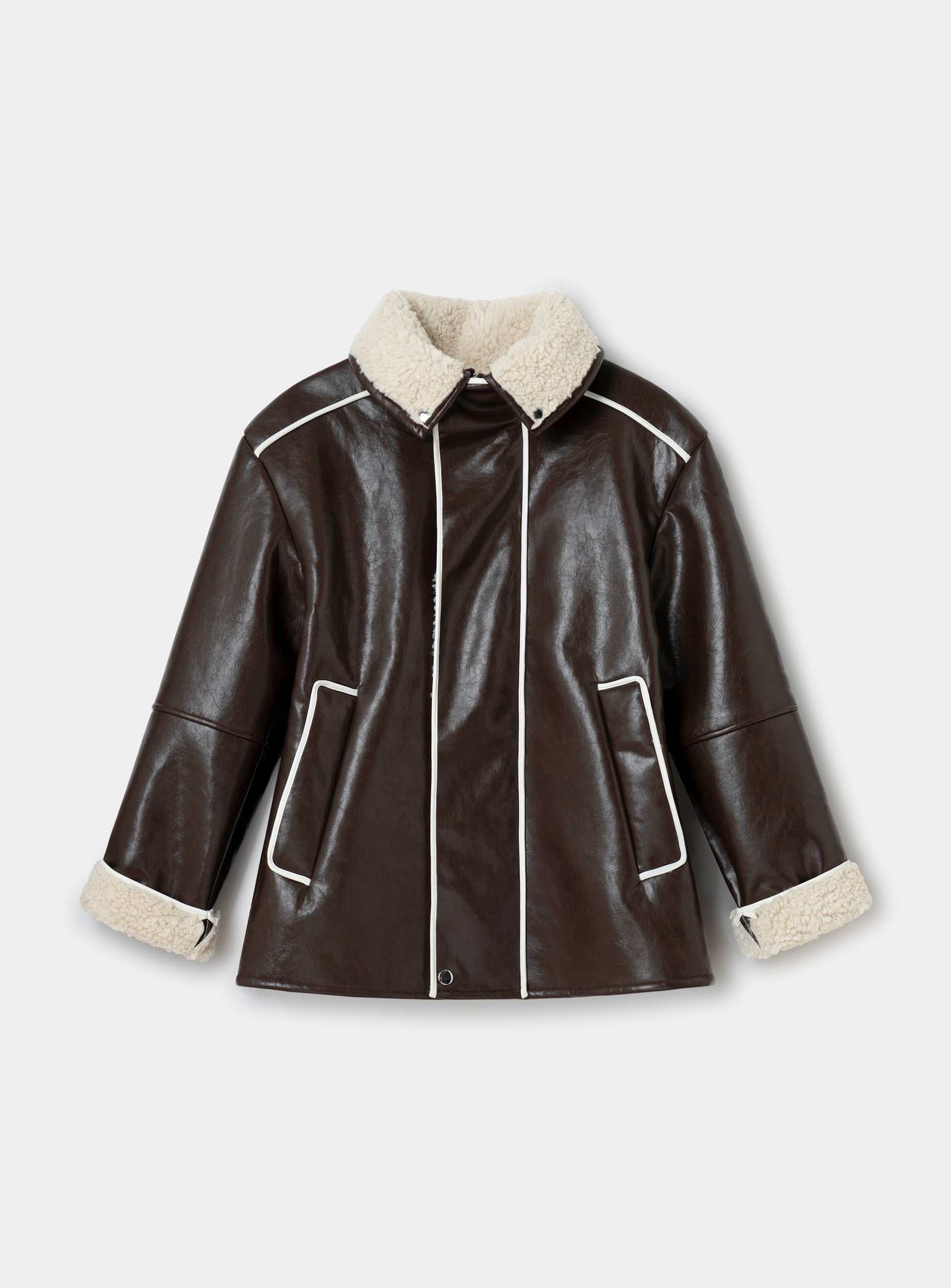 NORA BROWN SHEARLING MEDIUM COAT