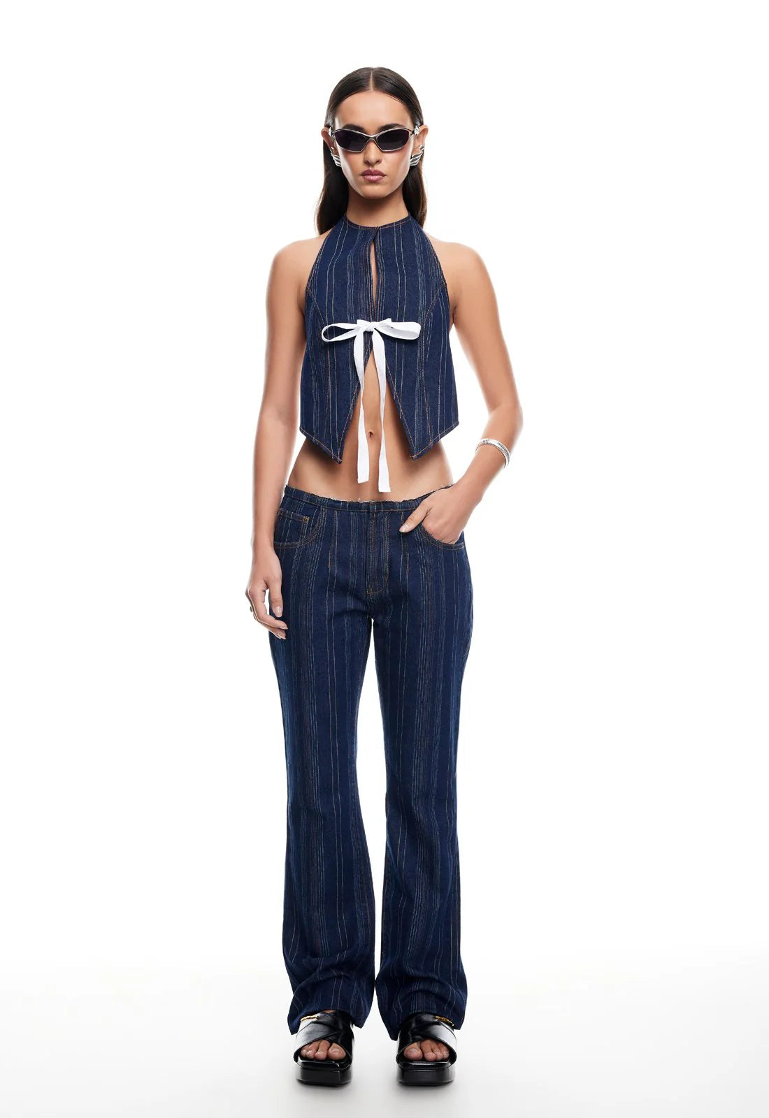 CHARISMATIC JEAN  DARK DENIM STRIPE