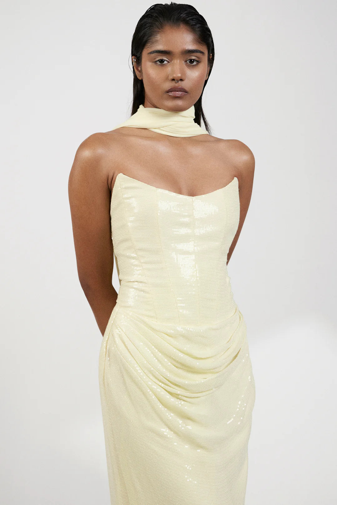 KALEY DRESS IN BUTTER YELLOW