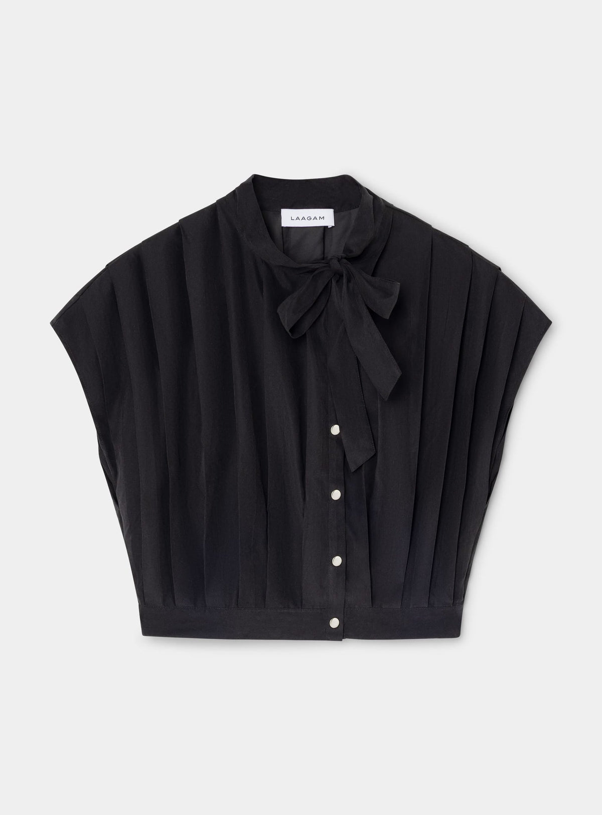 KORA BLACK PLEATED BLOUSE