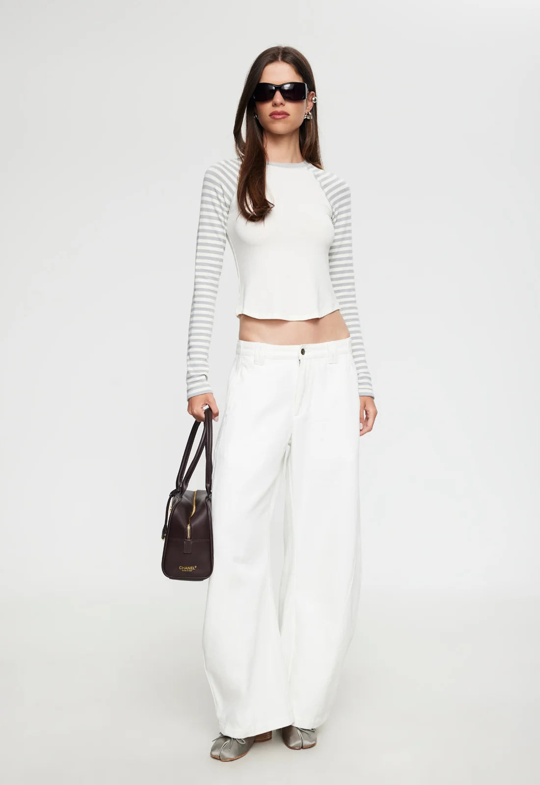 BLOOM BASEBALL LONG SLEEVE IN VANILLA CLOUD STRIPE
