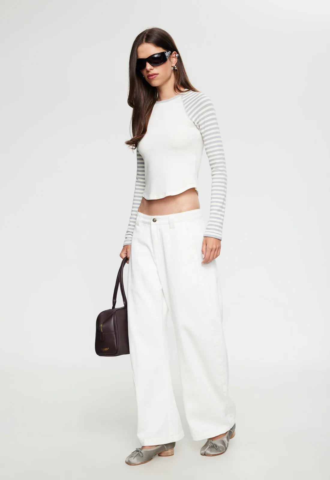 BLOOM BASEBALL LONG SLEEVE IN VANILLA CLOUD STRIPE