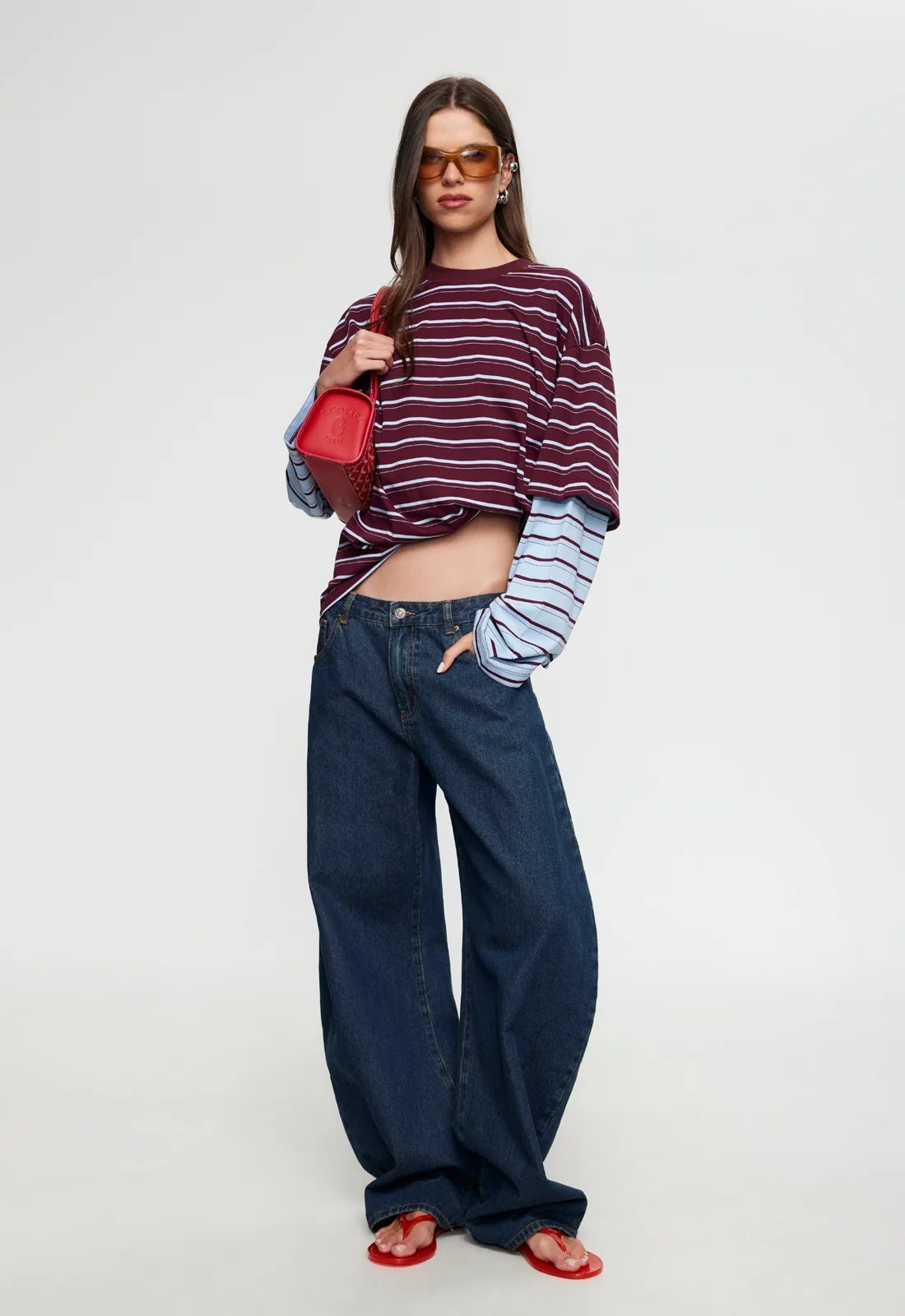 BOTTEGA SHIRT IN BURGUNDY SKY STRIPE