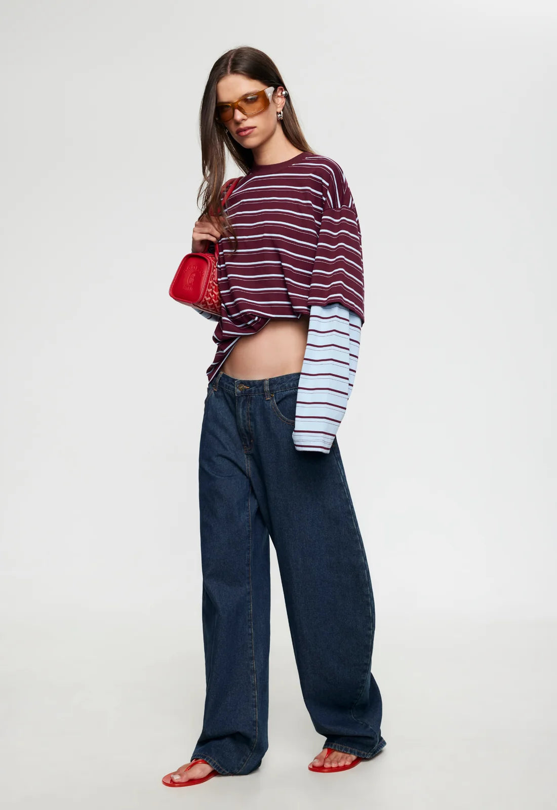 BOTTEGA SHIRT IN BURGUNDY SKY STRIPE