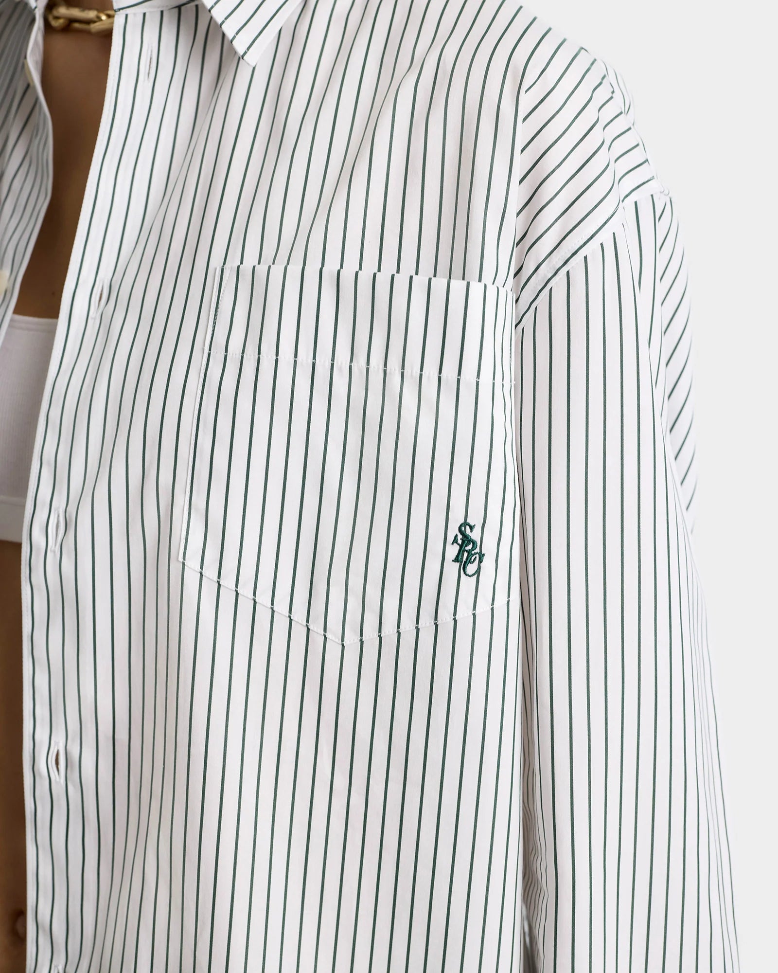 OVERSIZED SHIRT FOREST STRIPED