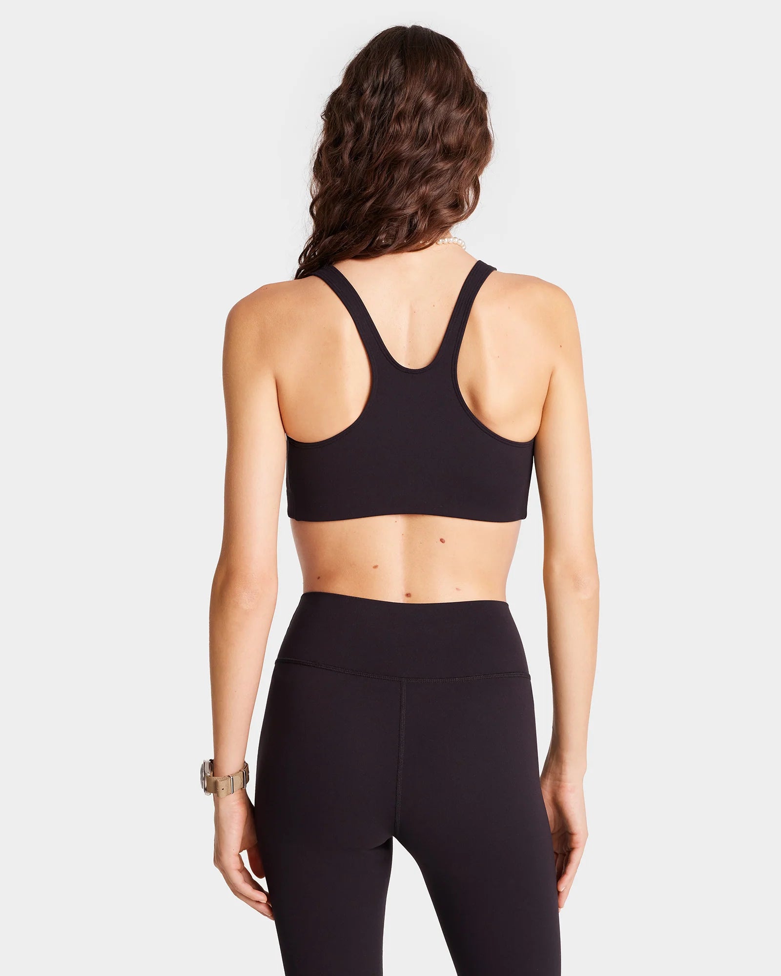 SERIF LOGO SPORT BRA  IN BLACK