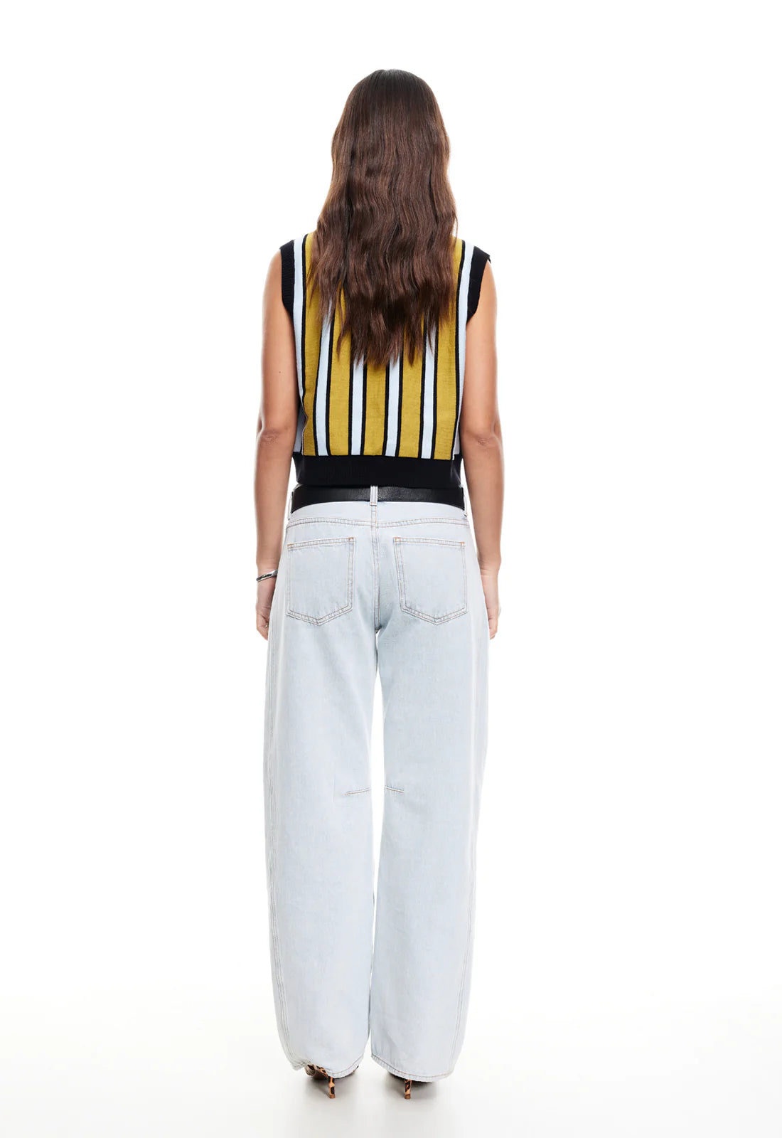 MALIBU BOYFRIEND VEST IN EARTH STRIPE