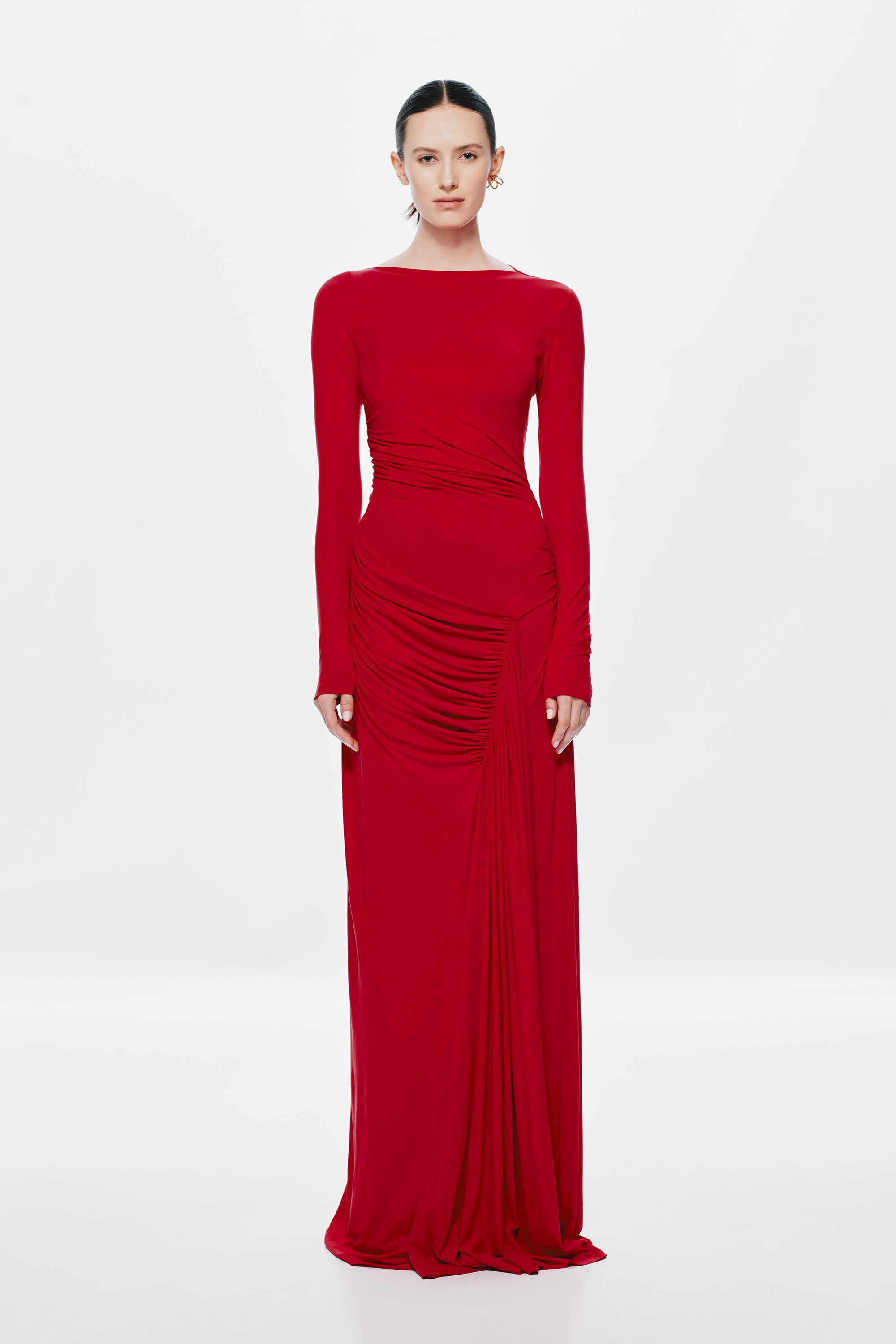 THE 'GLACIER' LS DRESS IN CHERRY