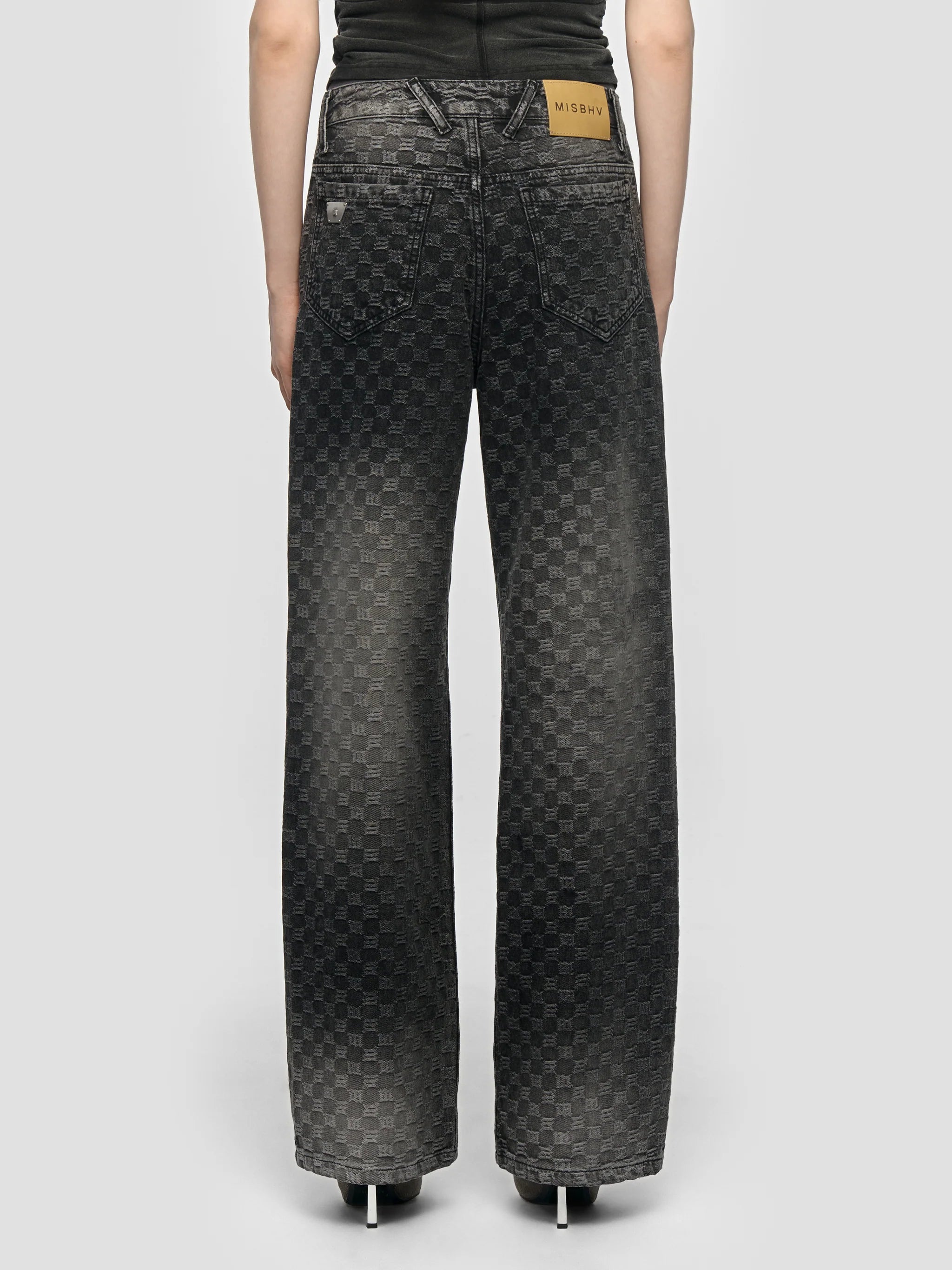 AUSTIN MONOGRA JEANS WASHED BLACK