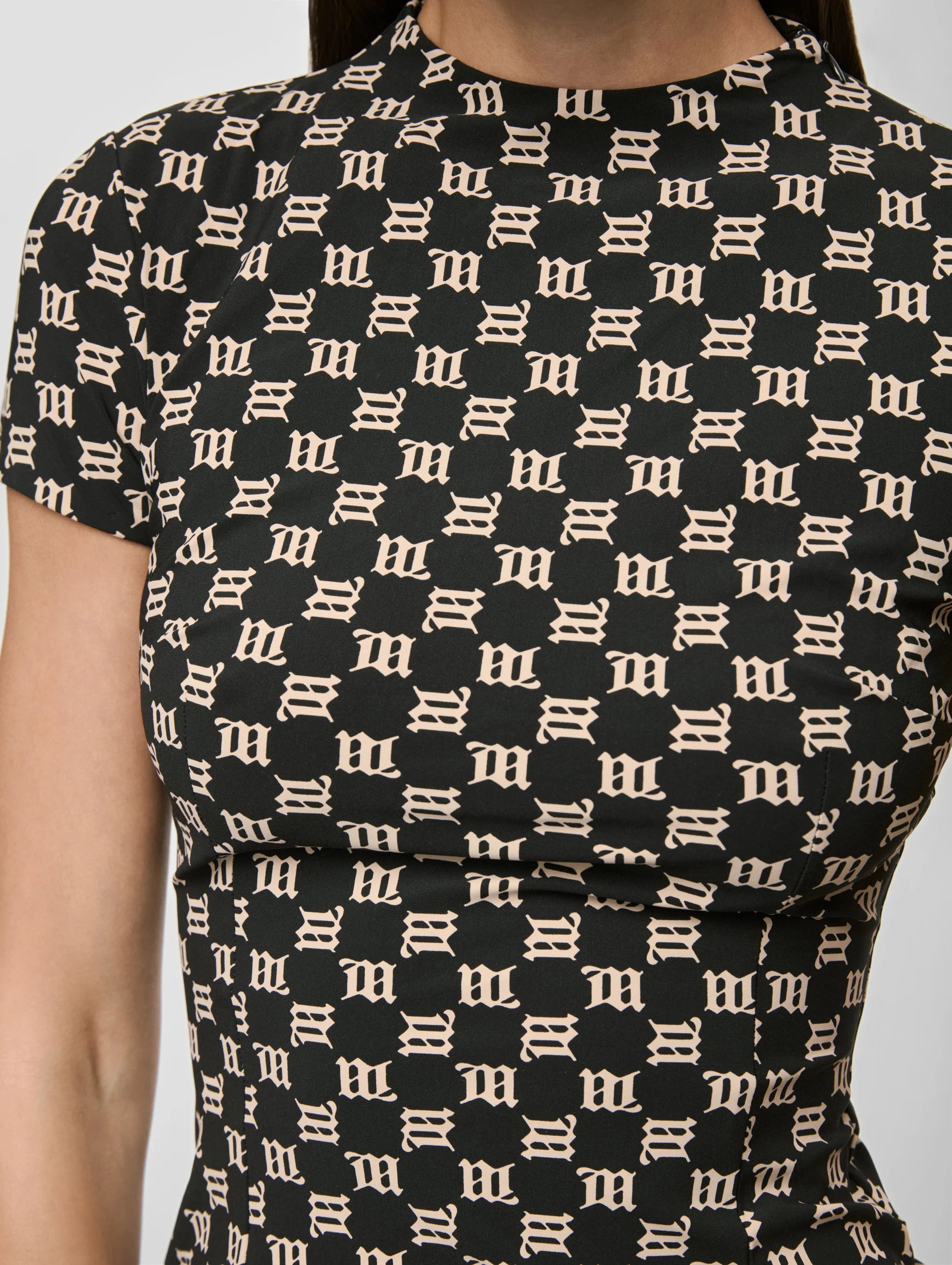 LYCRA MONOGRAM T-SHIRT BLACK