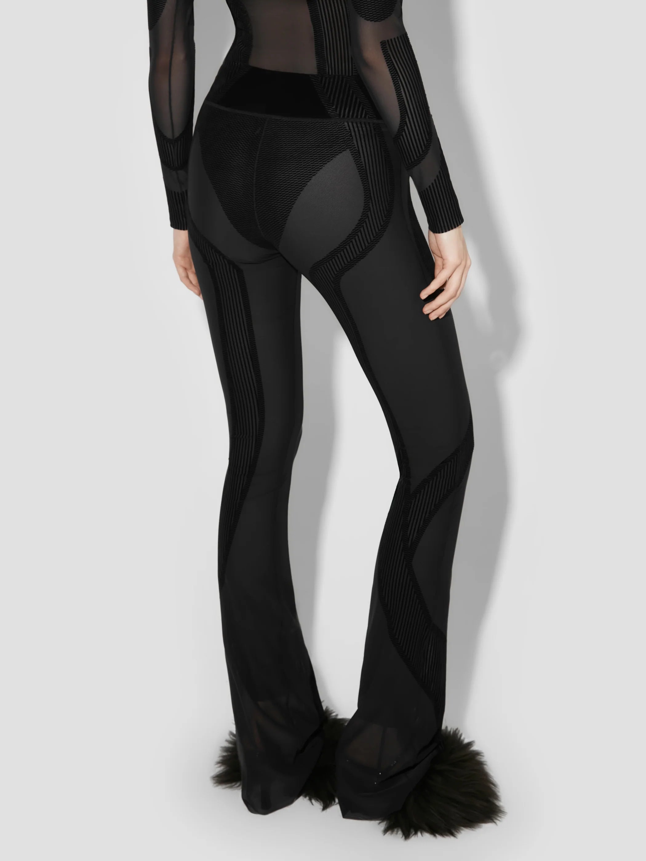 FLOCK MESH SPORT FLARED PANTS