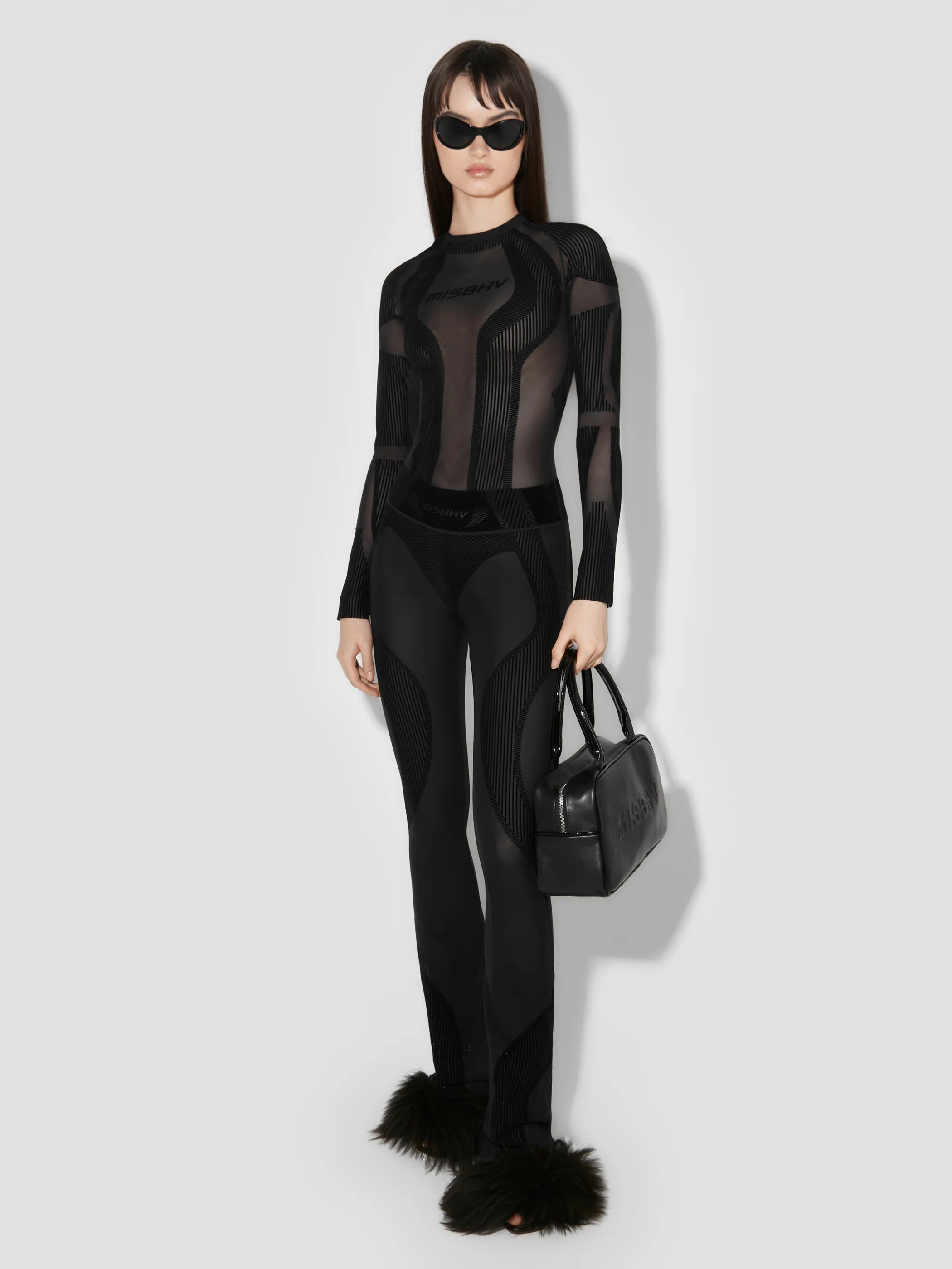 FLOCK MESH SPORT FLARED PANTS