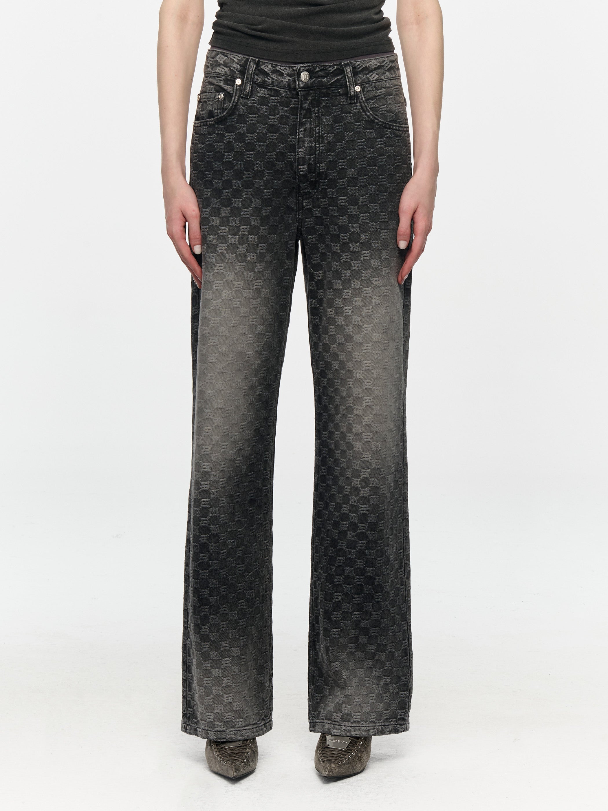 AUSTIN MONOGRA JEANS WASHED BLACK