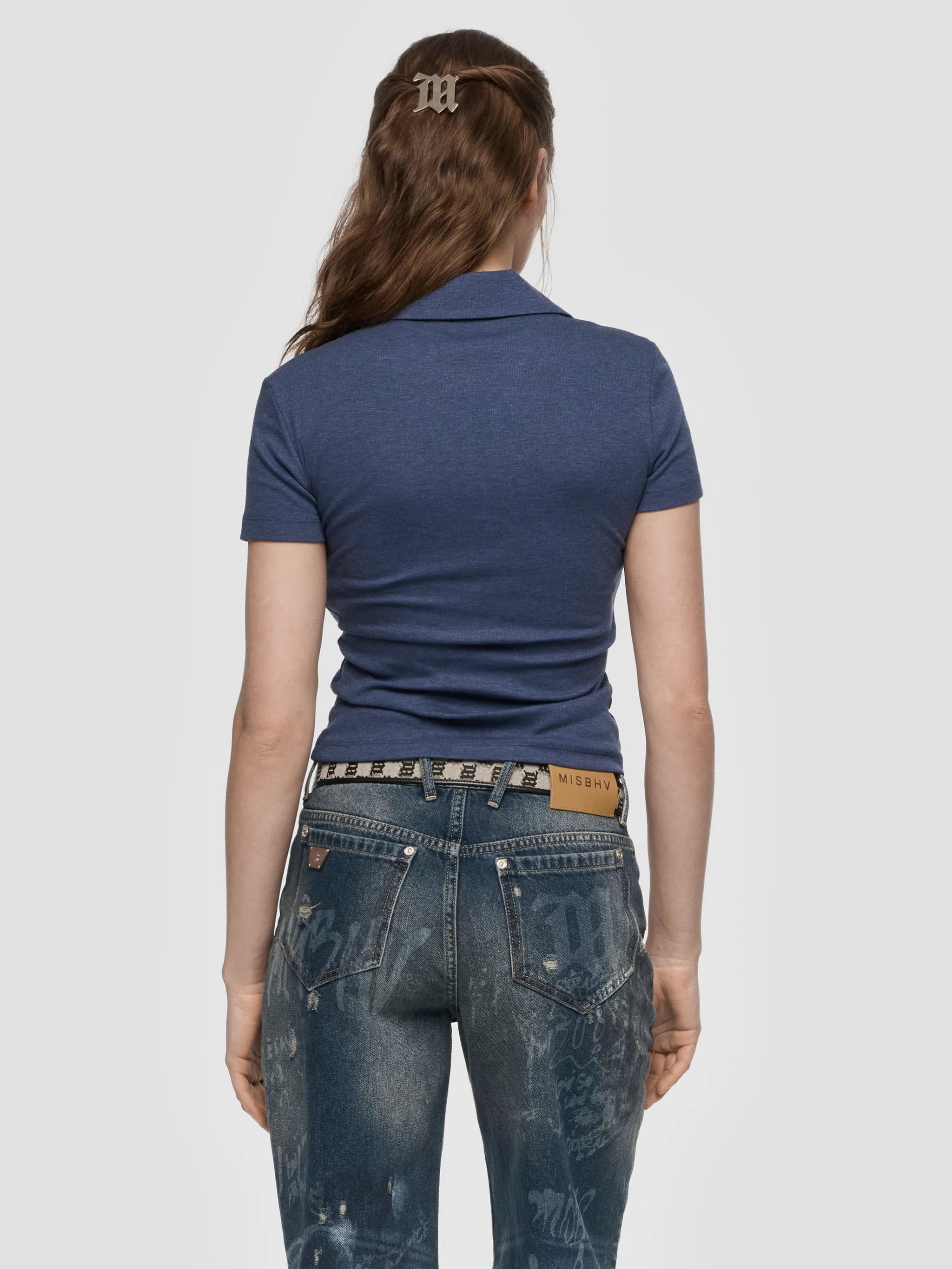 CREST POLO TOP NAVY