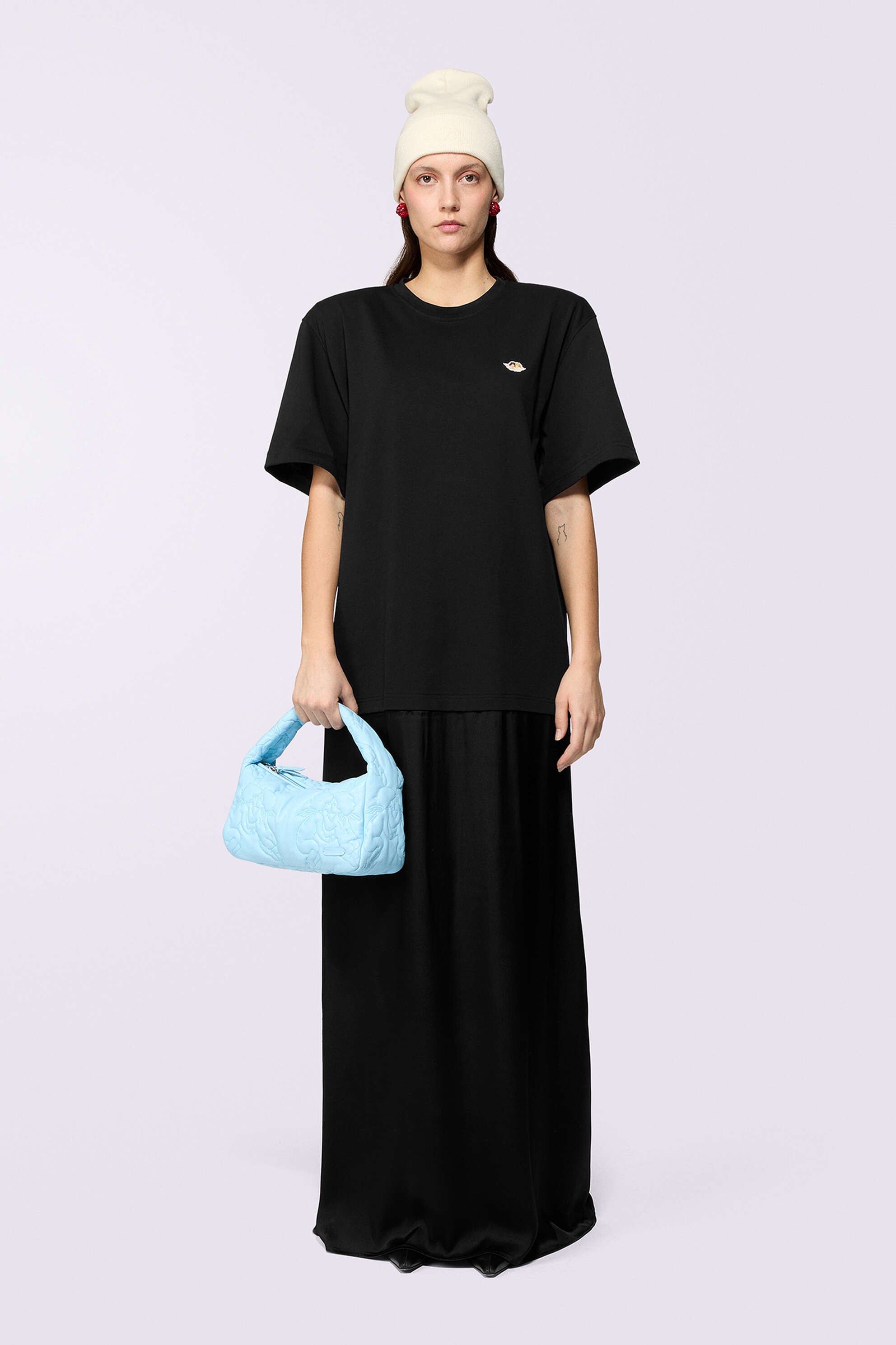 BLACK ANGEL PATCH MAXI DRESS