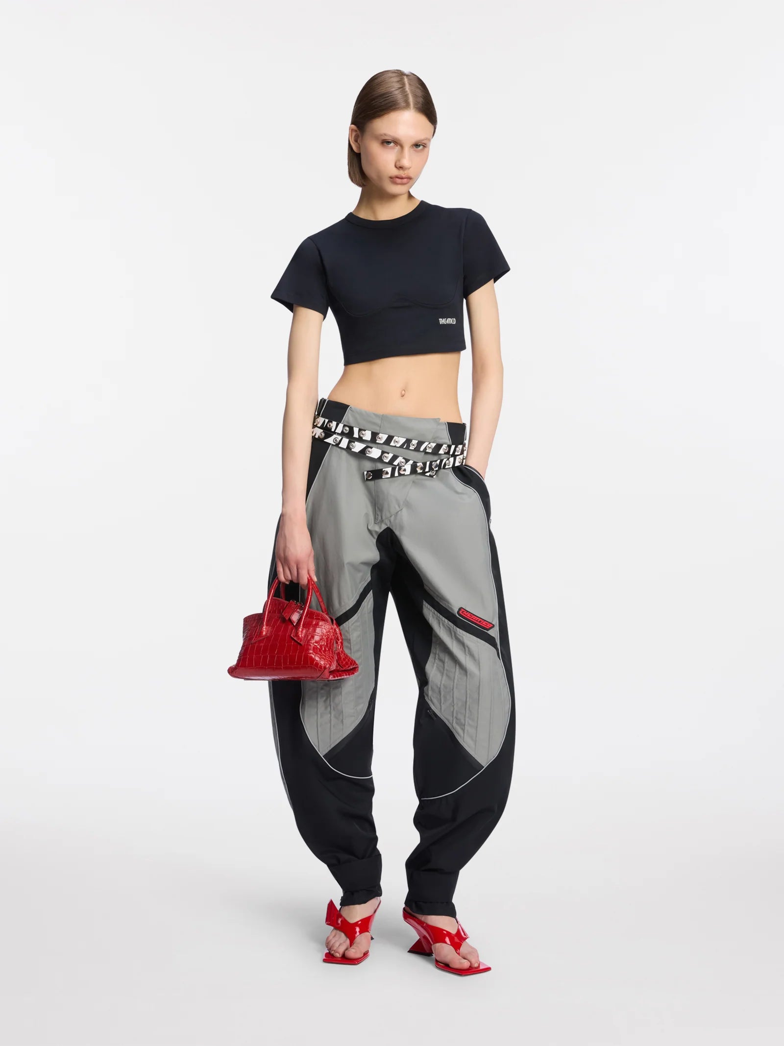 CROPPED T SHIRT LIGHT JERSEY BLACK
