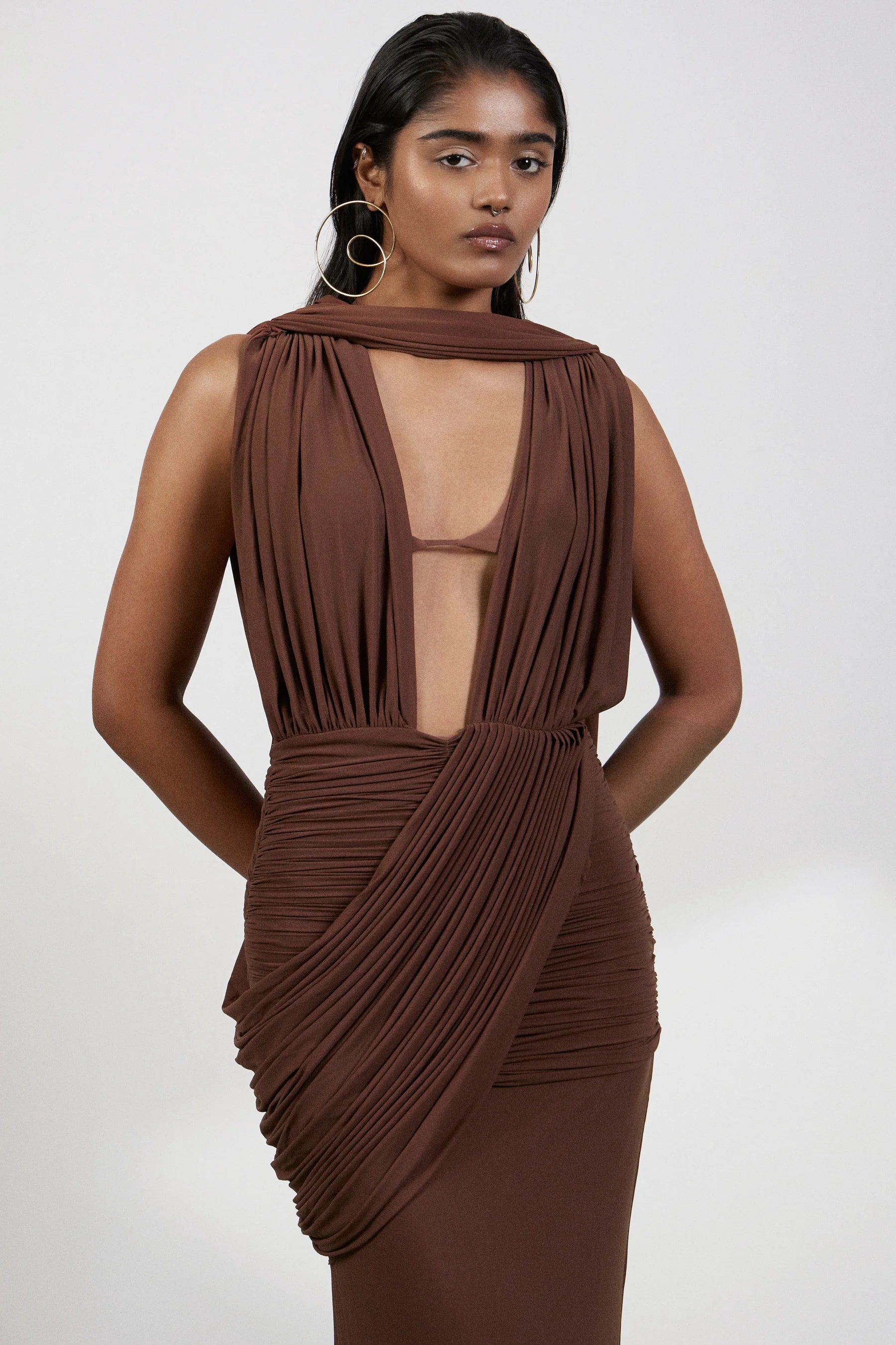 AURELIA DRESS IN MOCHA