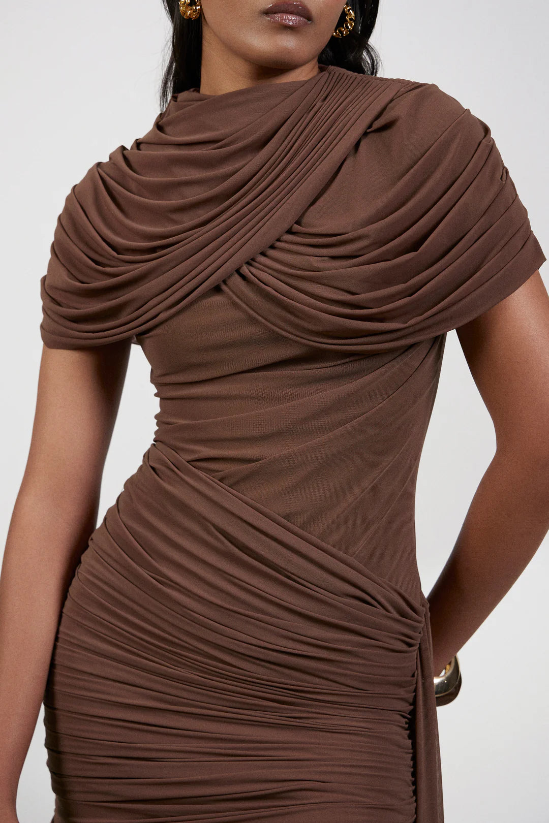 HAZEL DRESS IN MOCHA