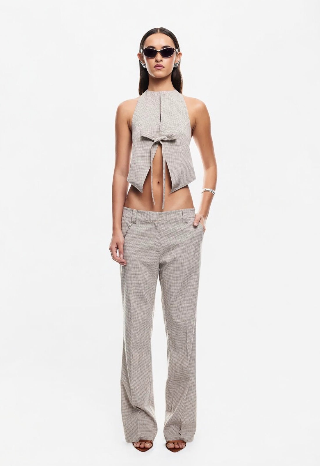 BESSETTE PANT BEIGE GINGHAM