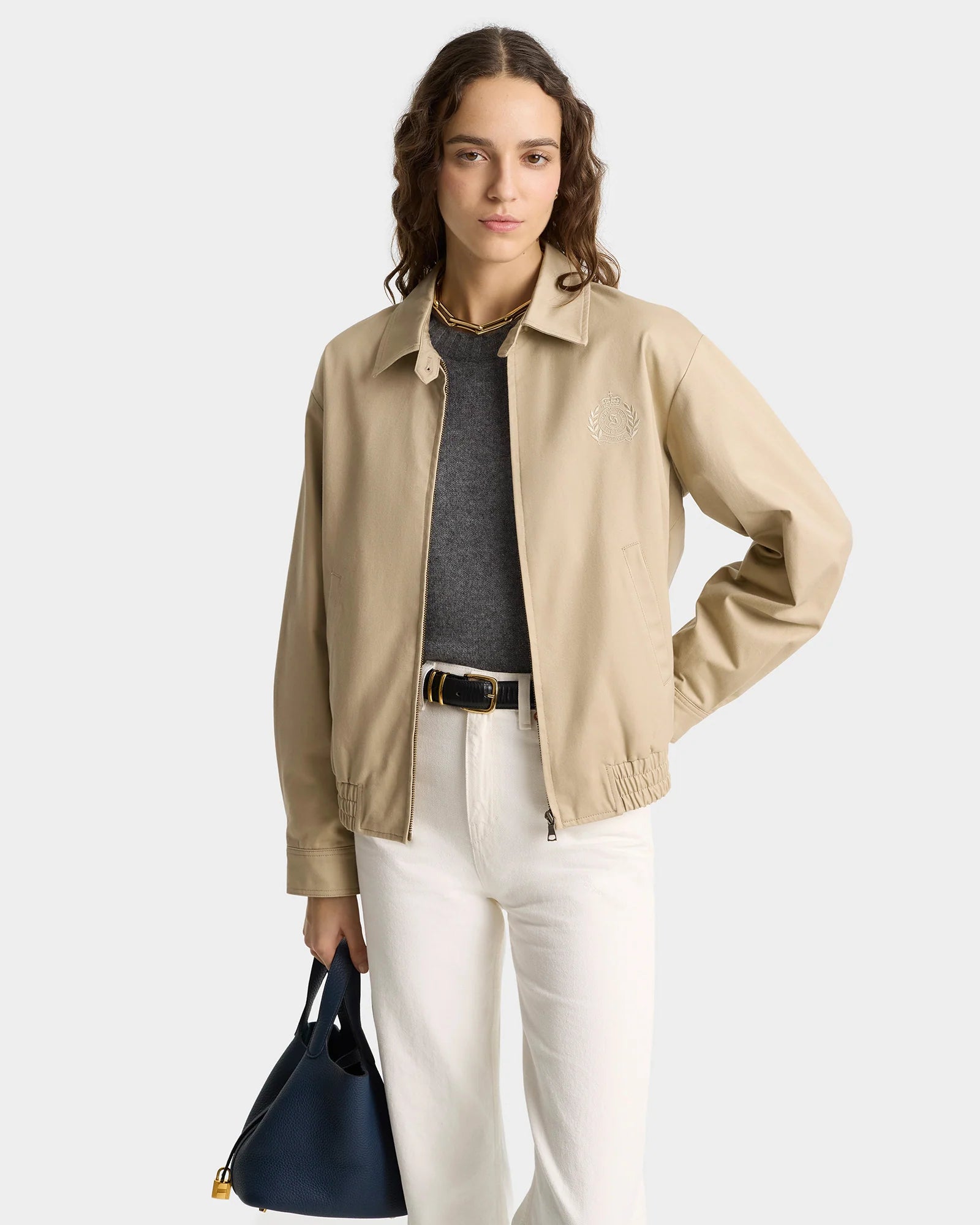H&W CREST PREP JACKET IN TAN