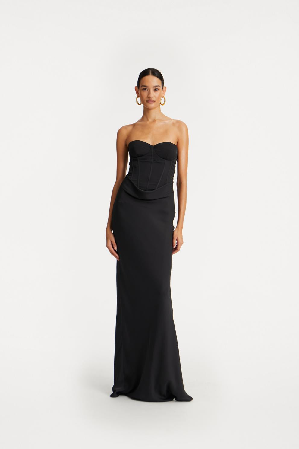 SATIN CORSET MAXI DRESS