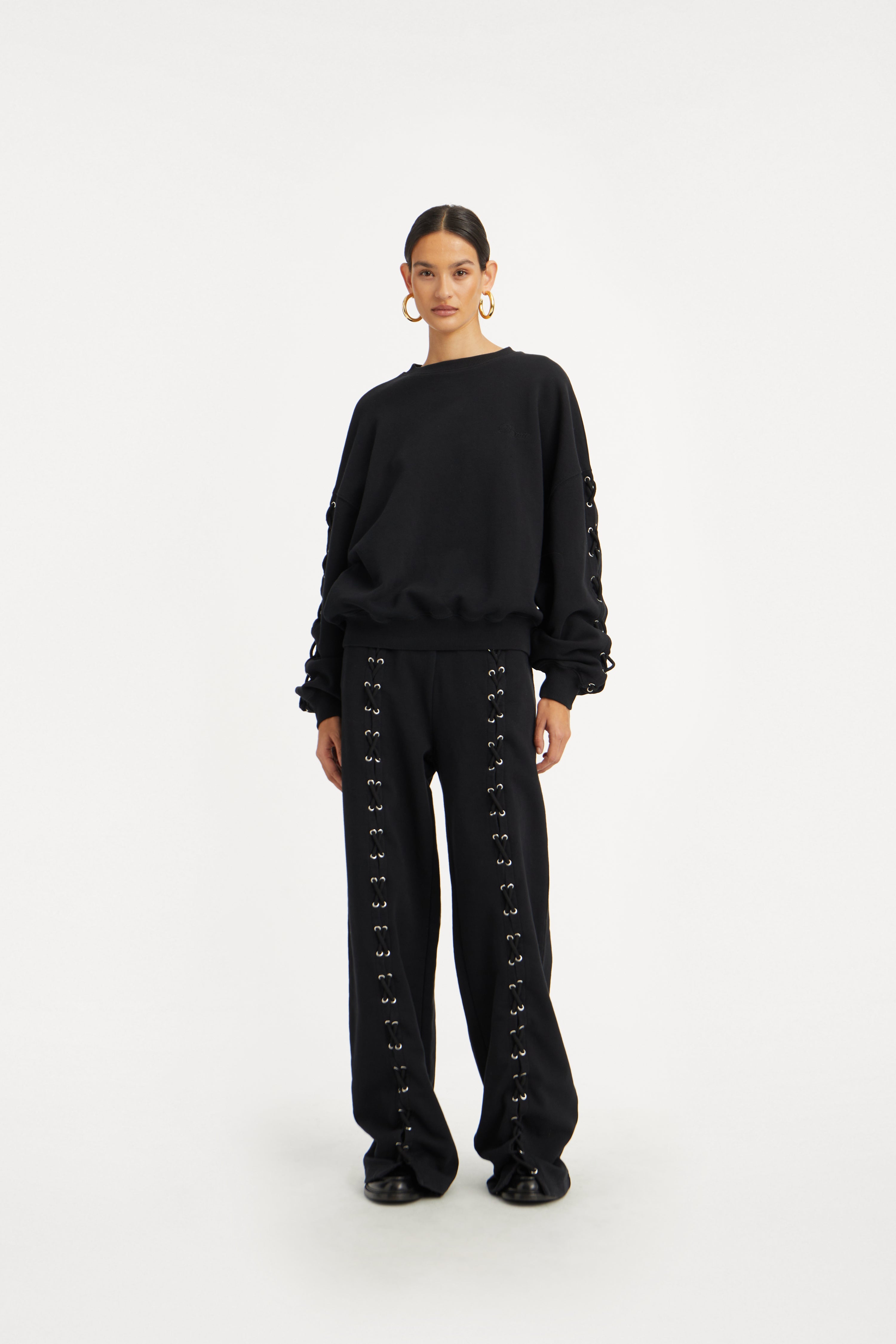LACING SWEATPANTS BLACK