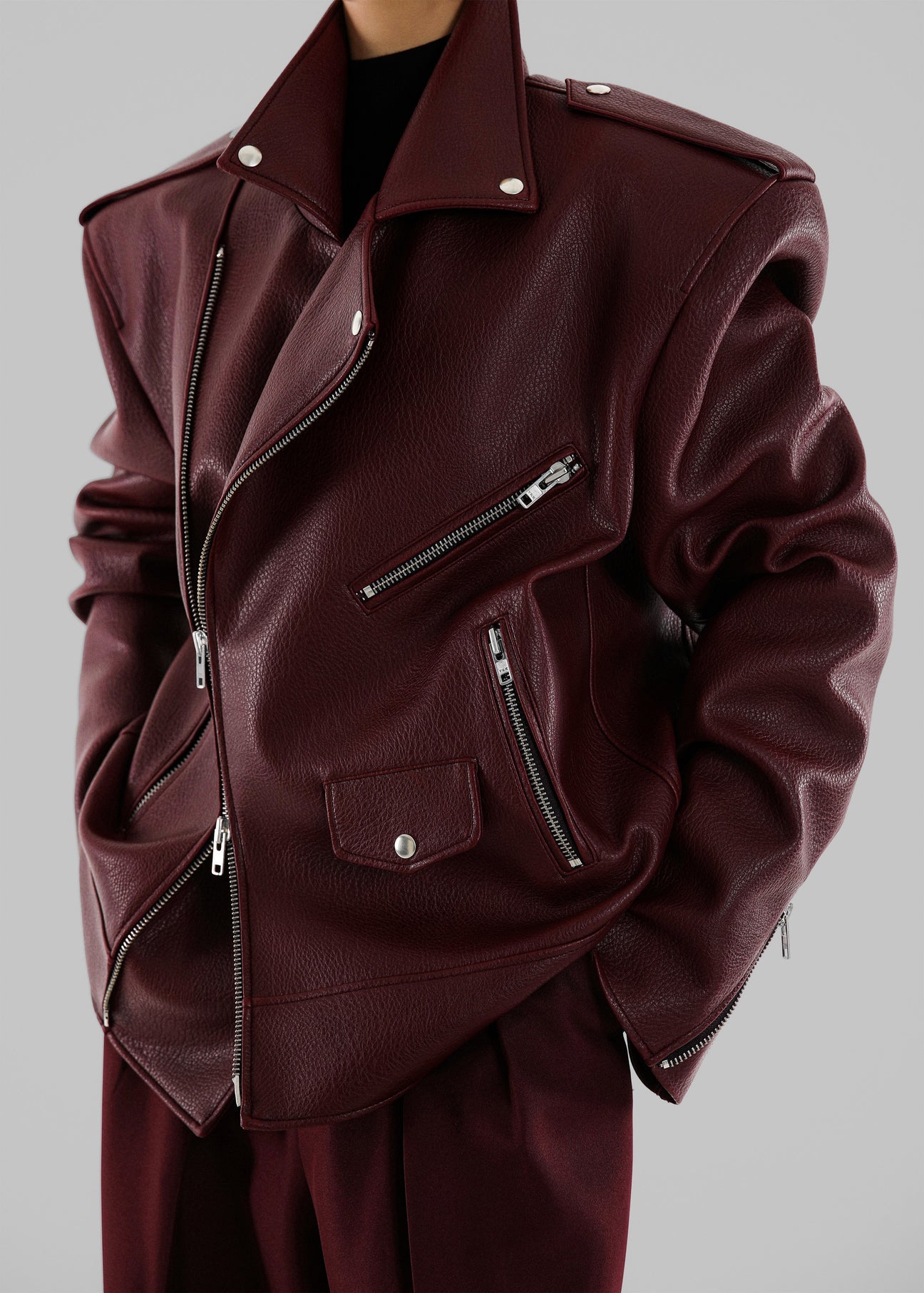 CHICAGO OVERSIZED JACKET IN BURGUNDY