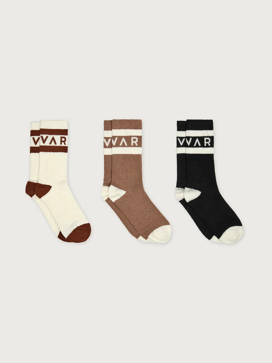 SPENCER SOCKS 3 PACK EGRET/CHANTERELLE/BLACK