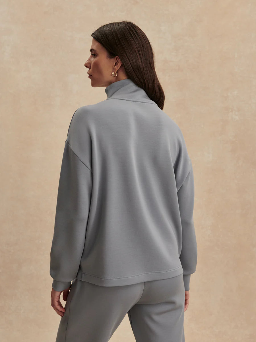 ARLENE ZIP THROUGH SWEAT IN WIND BLUE