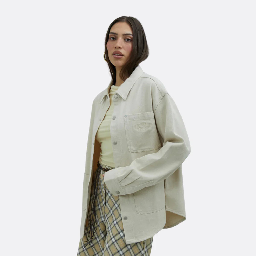 CHAIN STITCH SHIRT IN OAT WASH