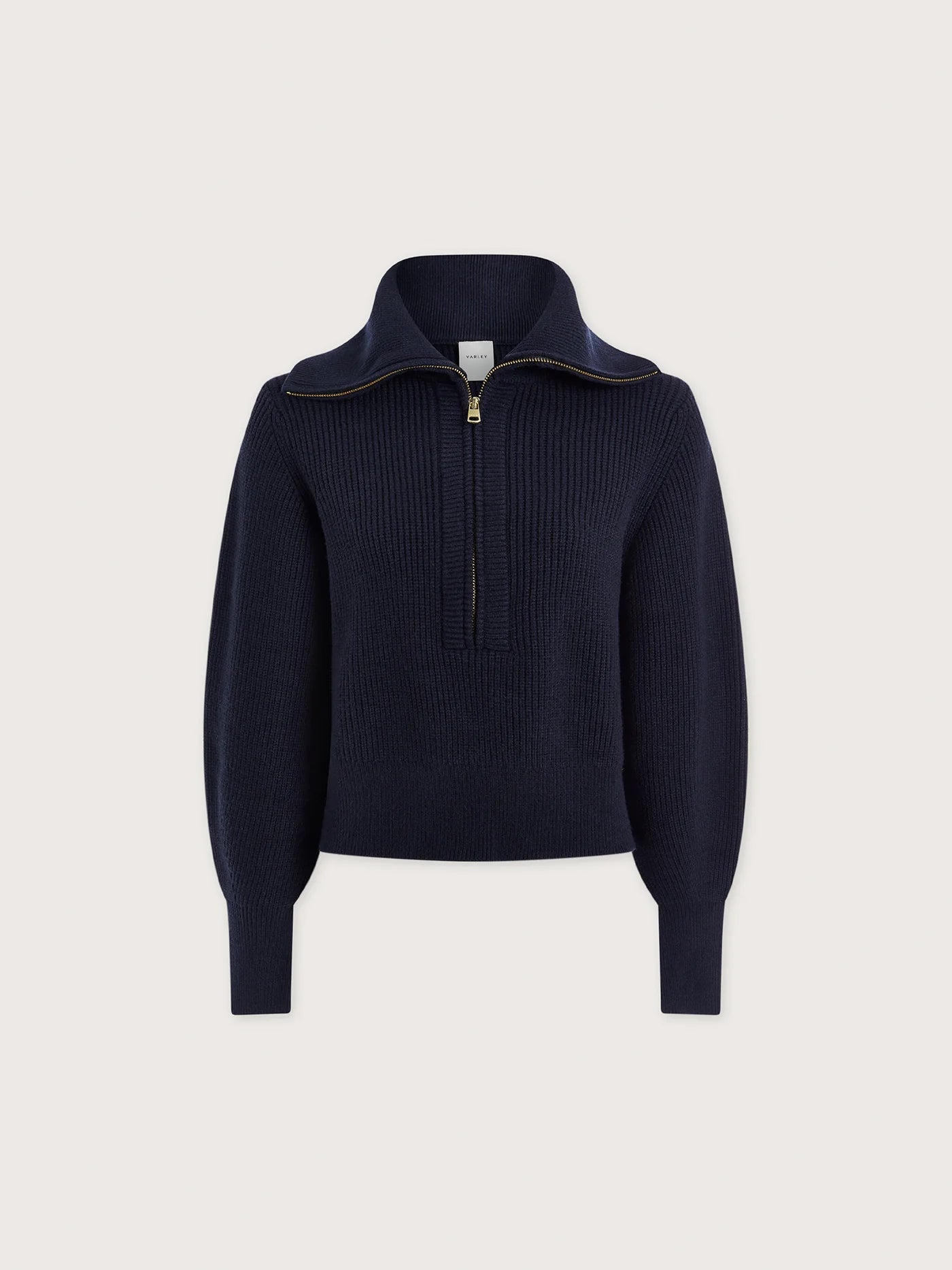 MAURA HALF ZIP RIB KNIT NAVY