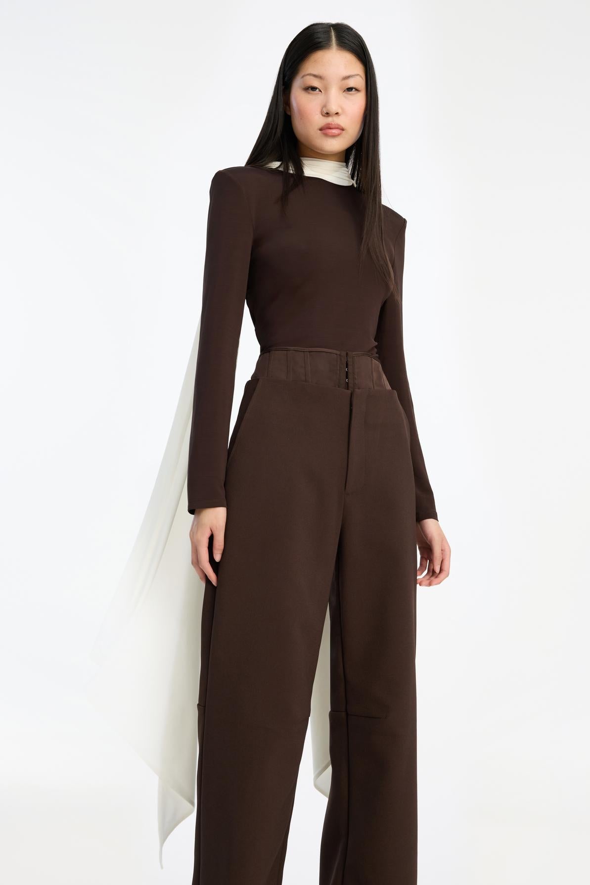 LONG-SLEEVED SCARF TOP