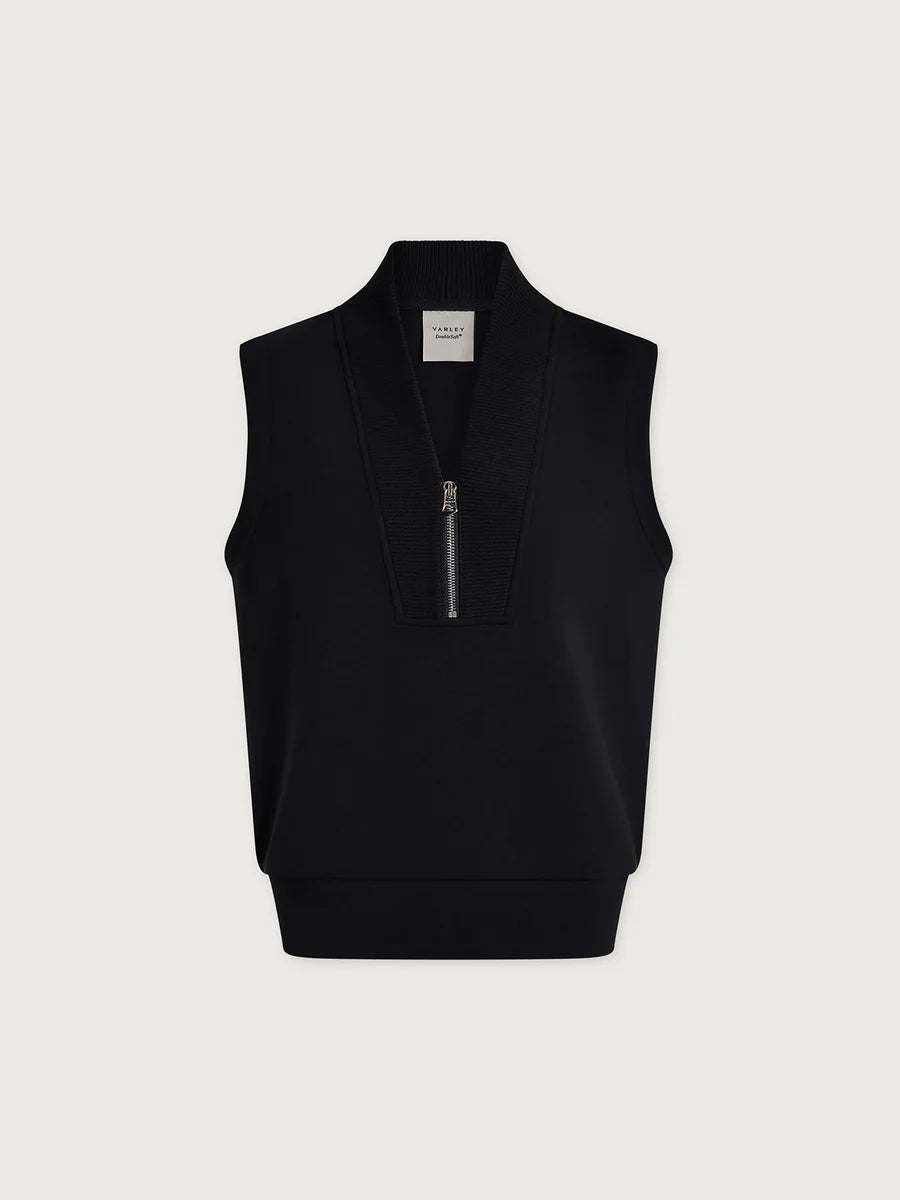 BEAU SLEEVELES HALF ZIP IN BLACK
