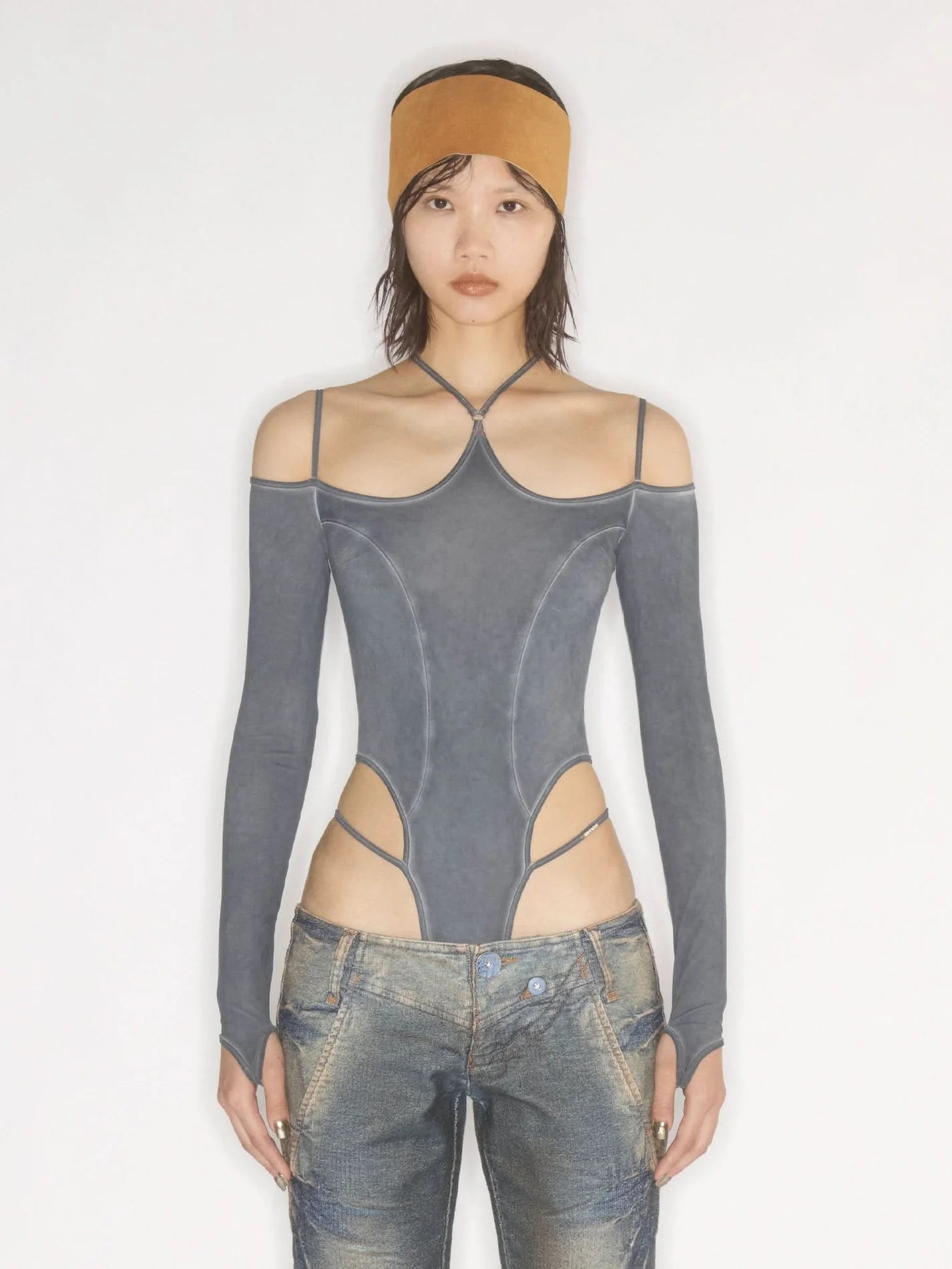 T SHIRT BODYSUIT RETRO BLUE