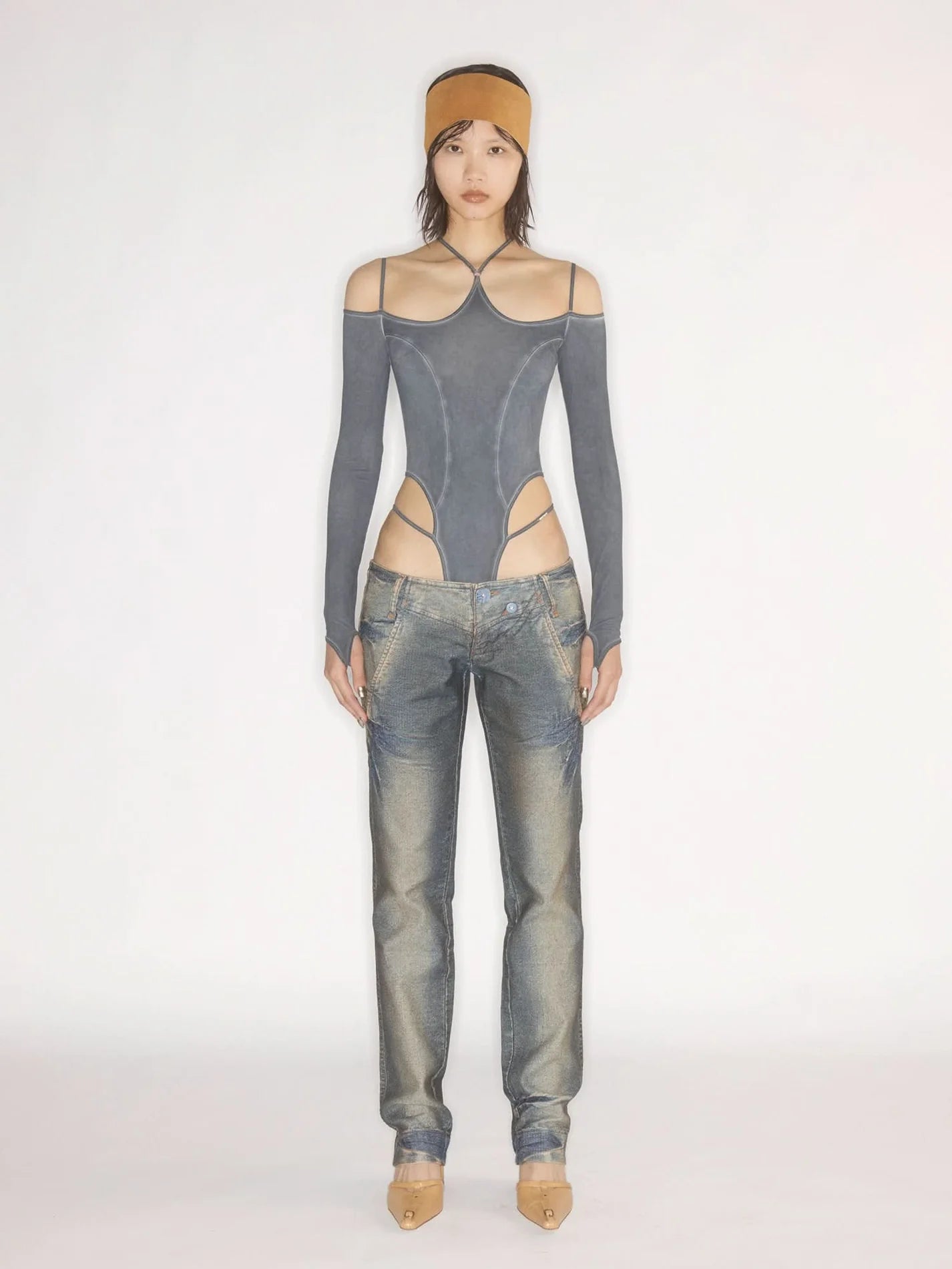 T SHIRT BODYSUIT RETRO BLUE