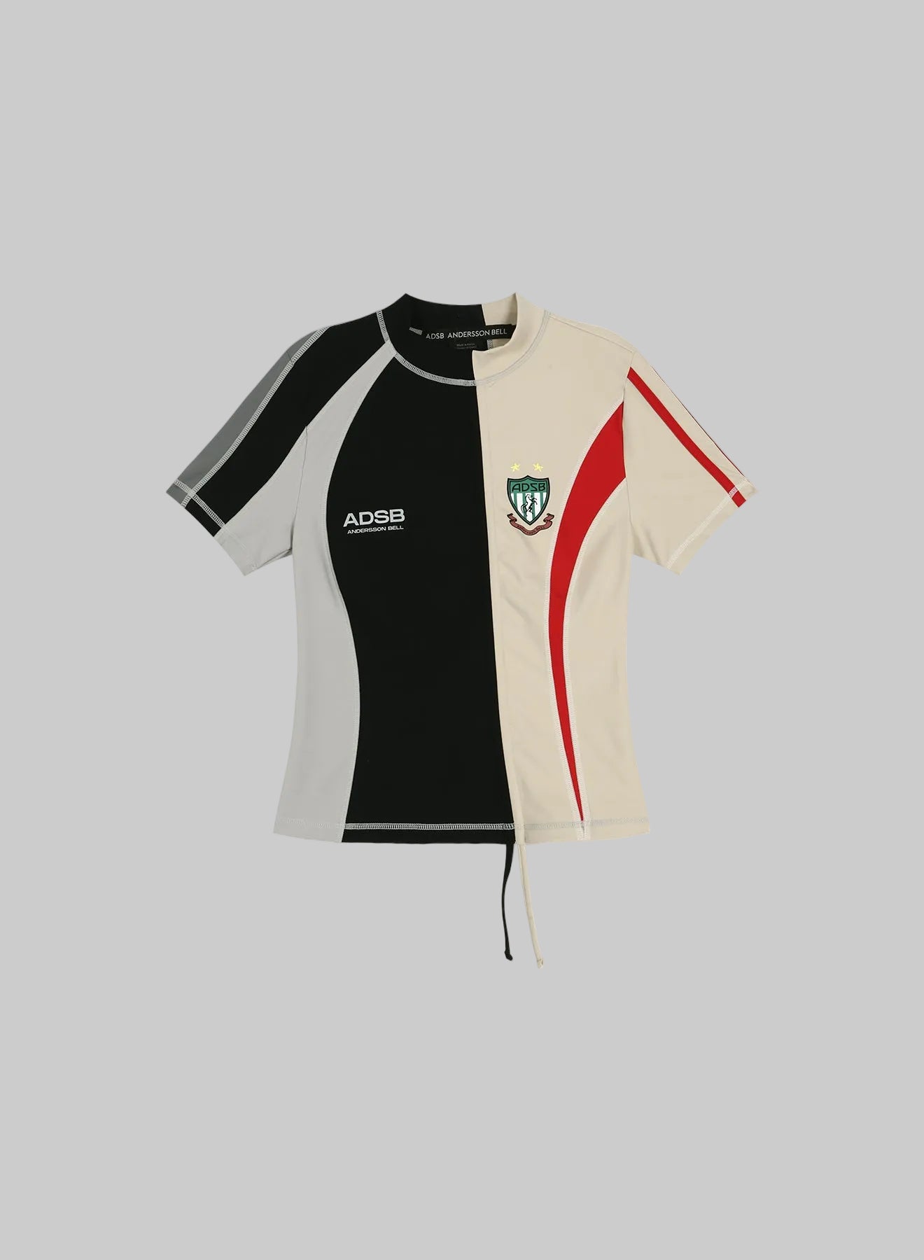 HYBRID CUT SOCCER JERSEY IN BLACK/ BEIGE BLK