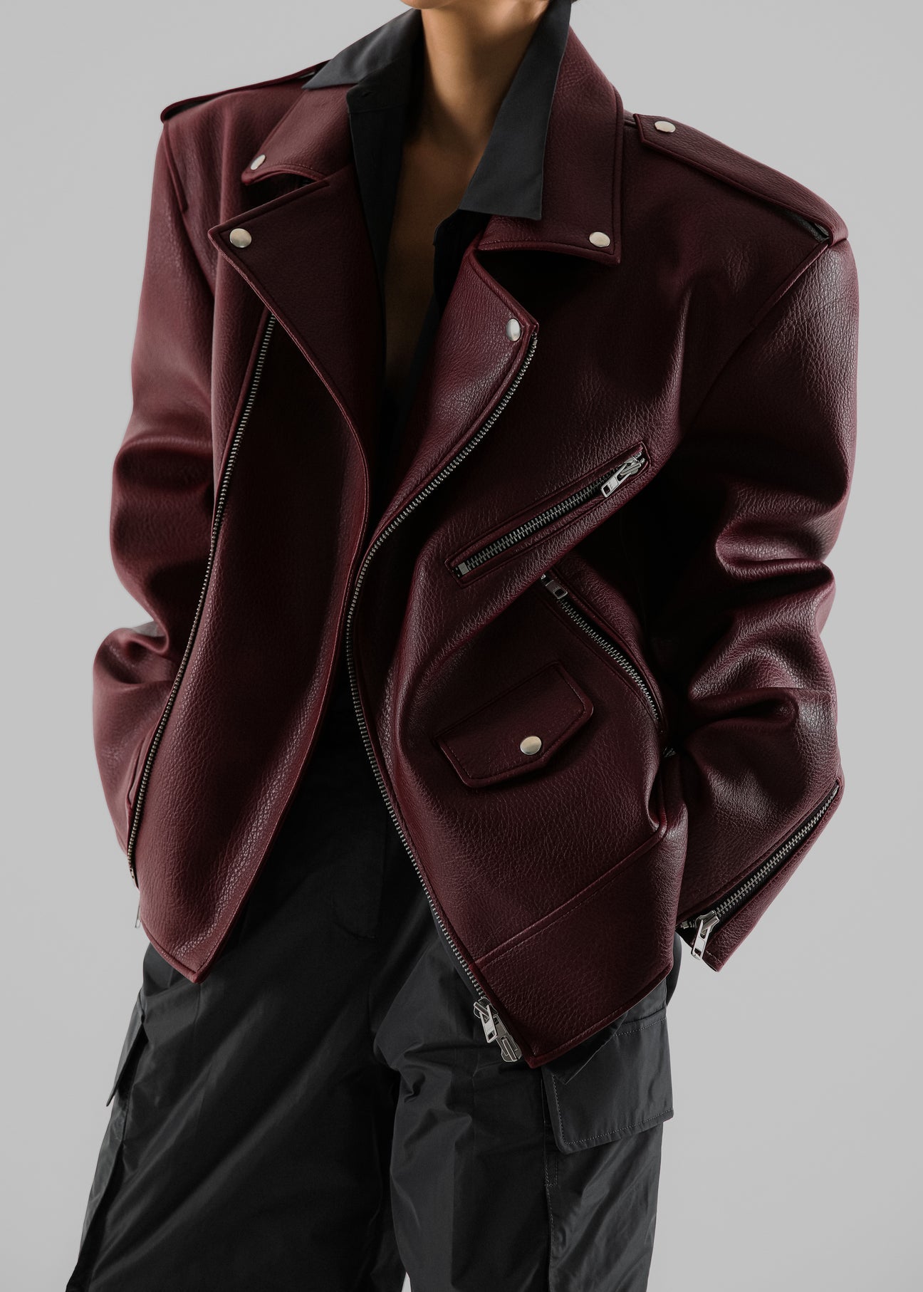 CHICAGO OVERSIZED JACKET IN BURGUNDY