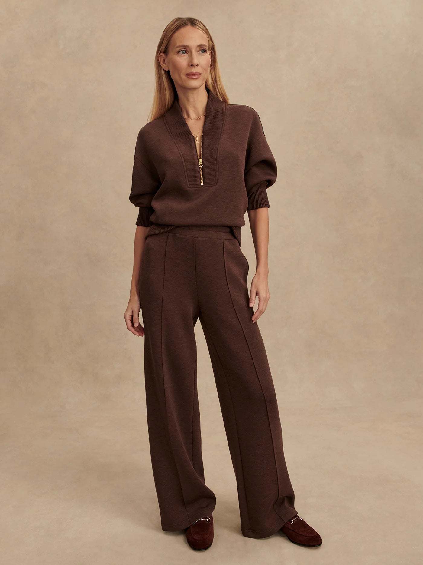 THE WIDE LEG PANT 30 COFFEE BEAN MARL
