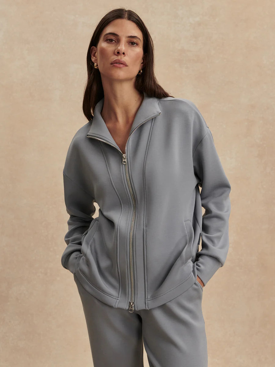 ARLENE ZIP THROUGH SWEAT IN WIND BLUE