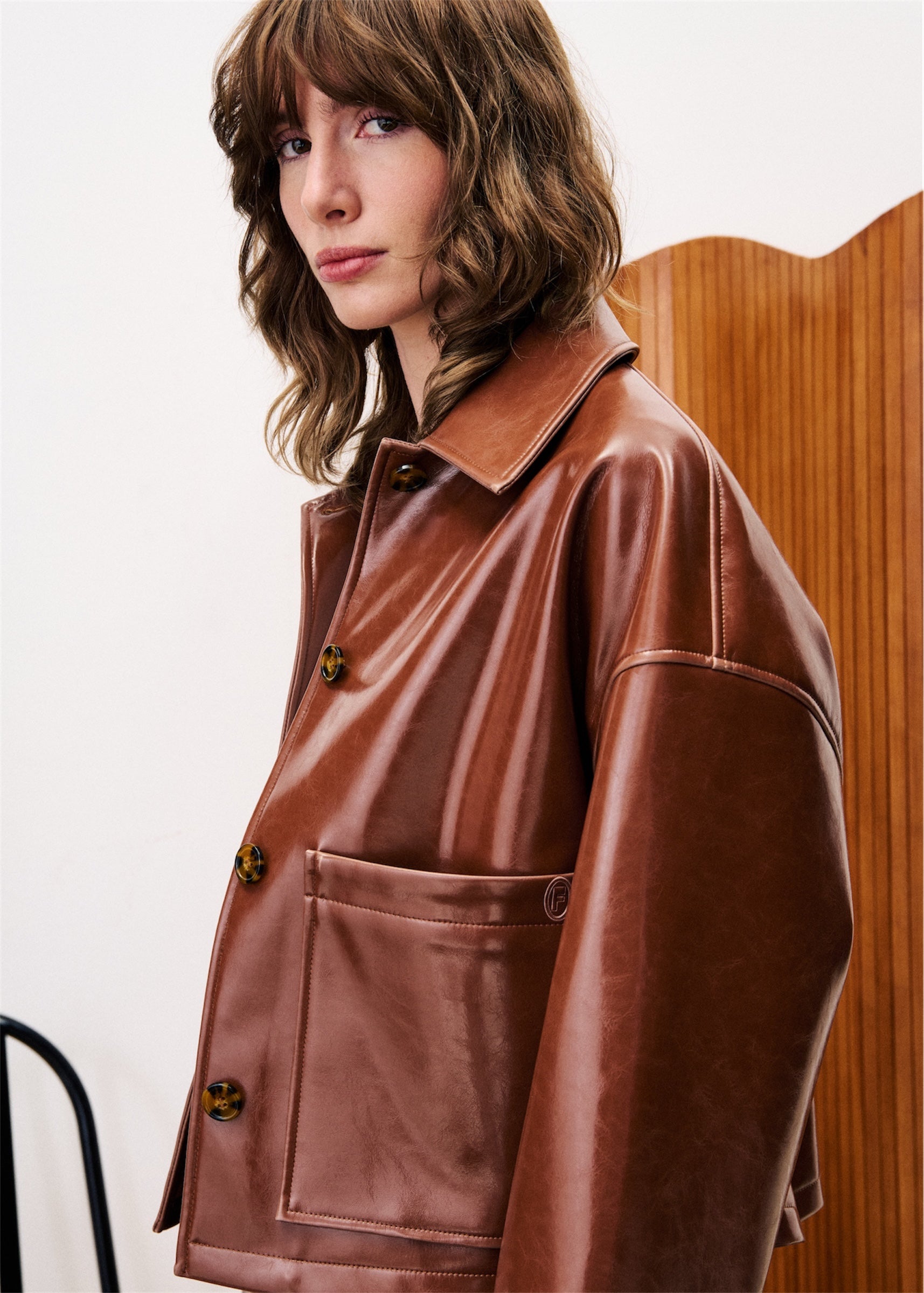 VESTE IN MARRON GLACE