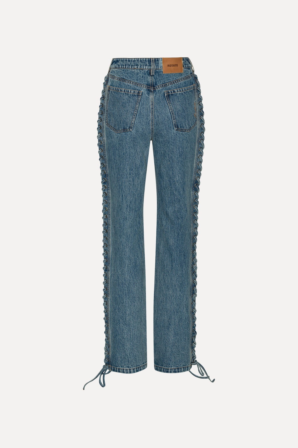 LACED STRAIGHT LEG JEANS