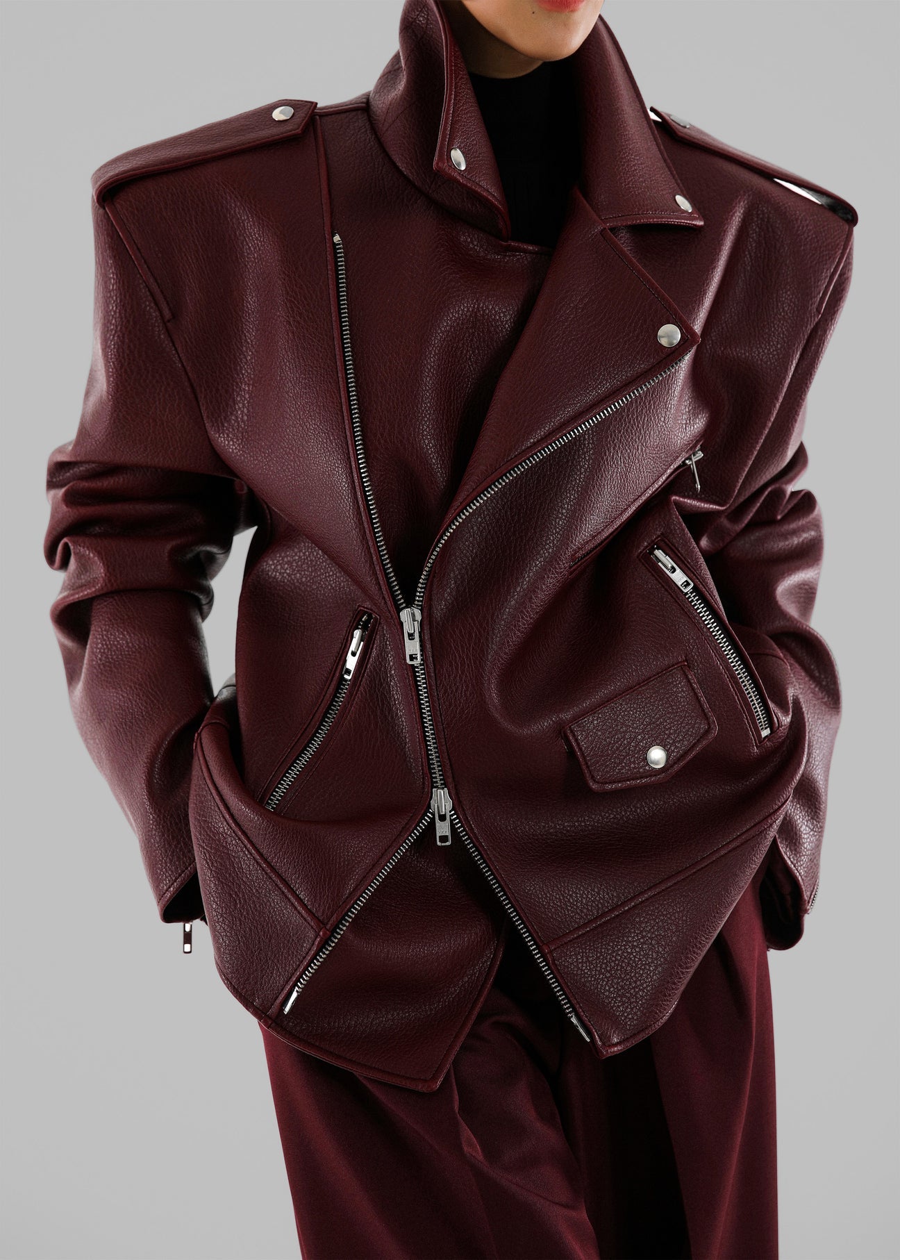 CHICAGO OVERSIZED JACKET IN BURGUNDY