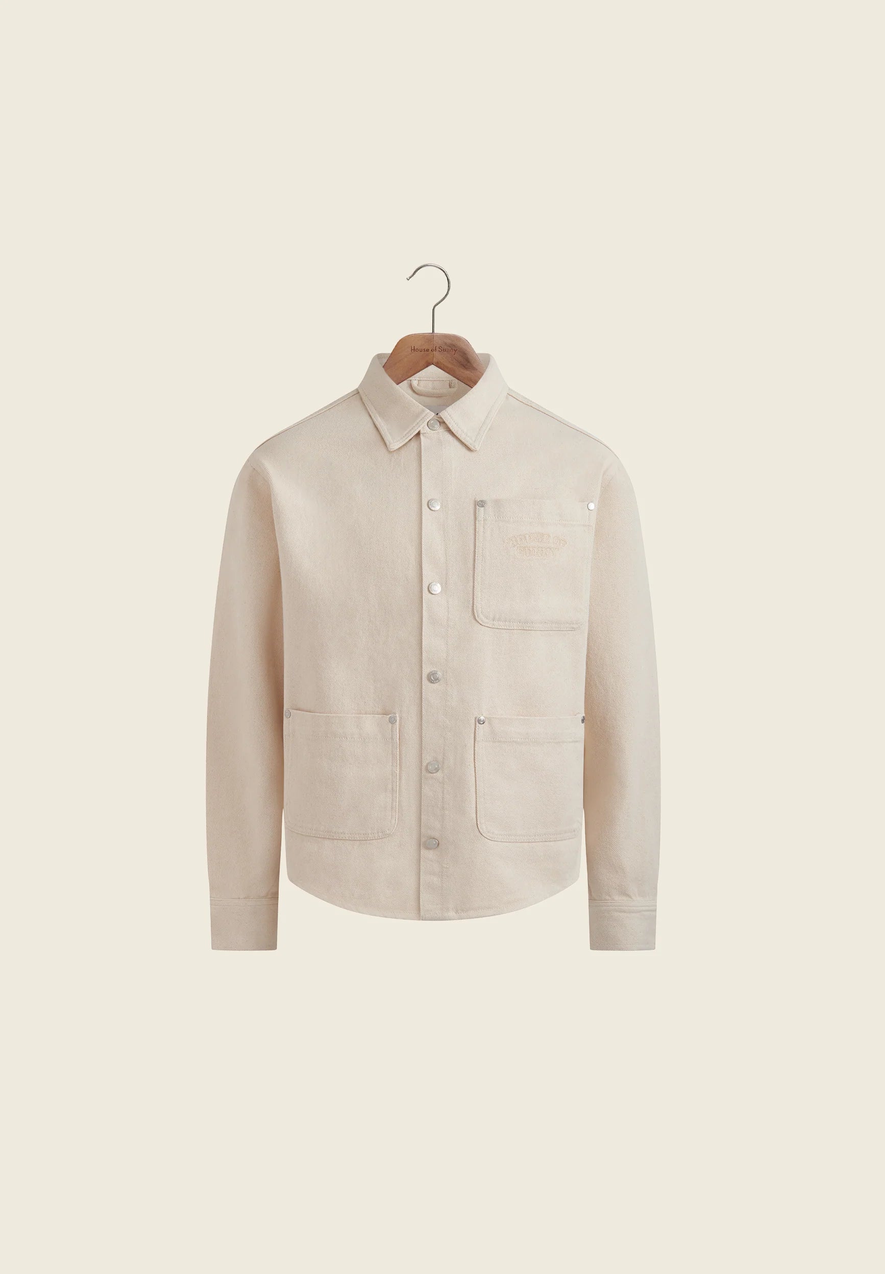 CHAIN STITCH SHIRT IN OAT WASH