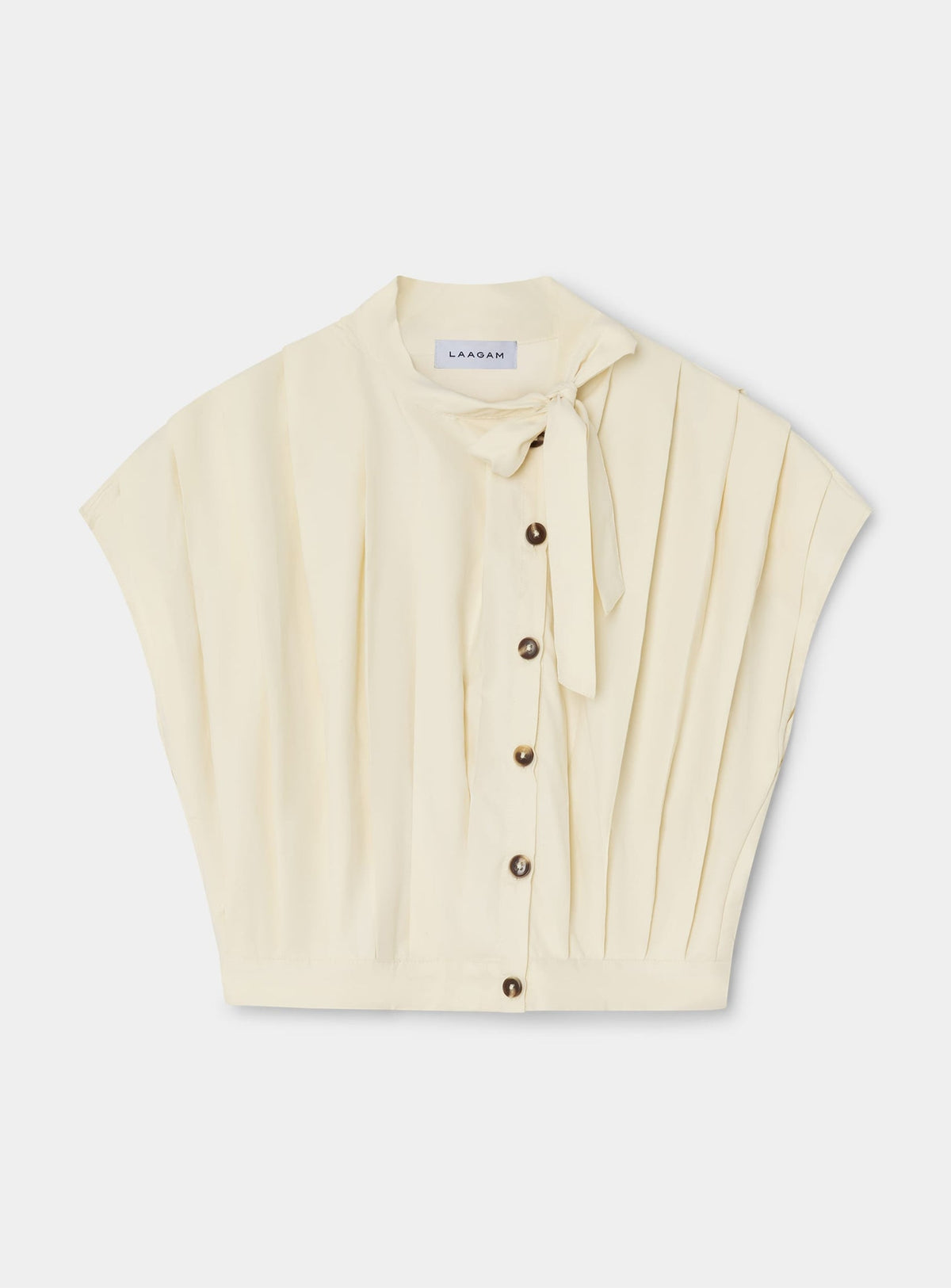 KORA ECRU PLEATED BLOUSE