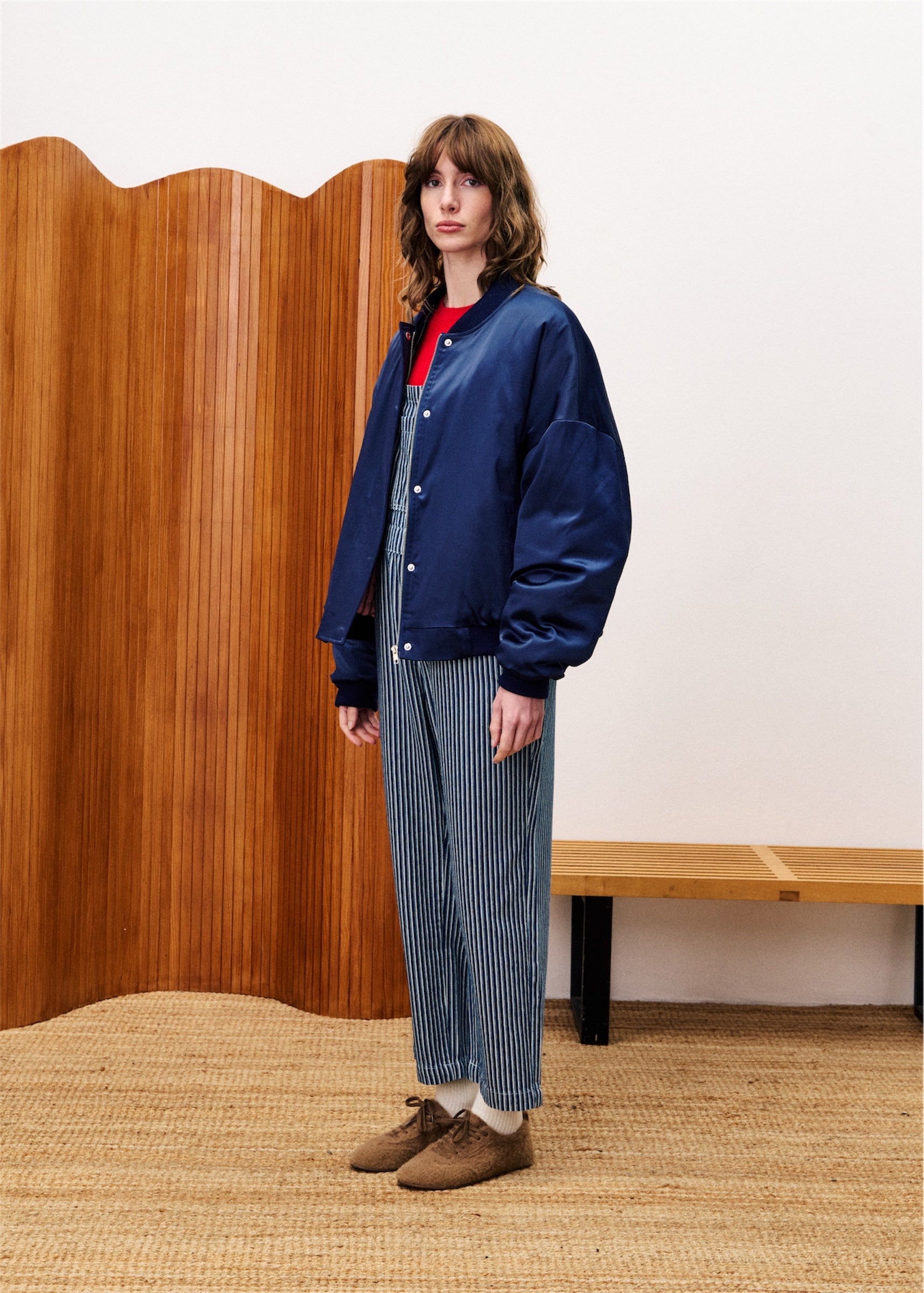 BOMBER ASSAM  IN BLEU MARINE