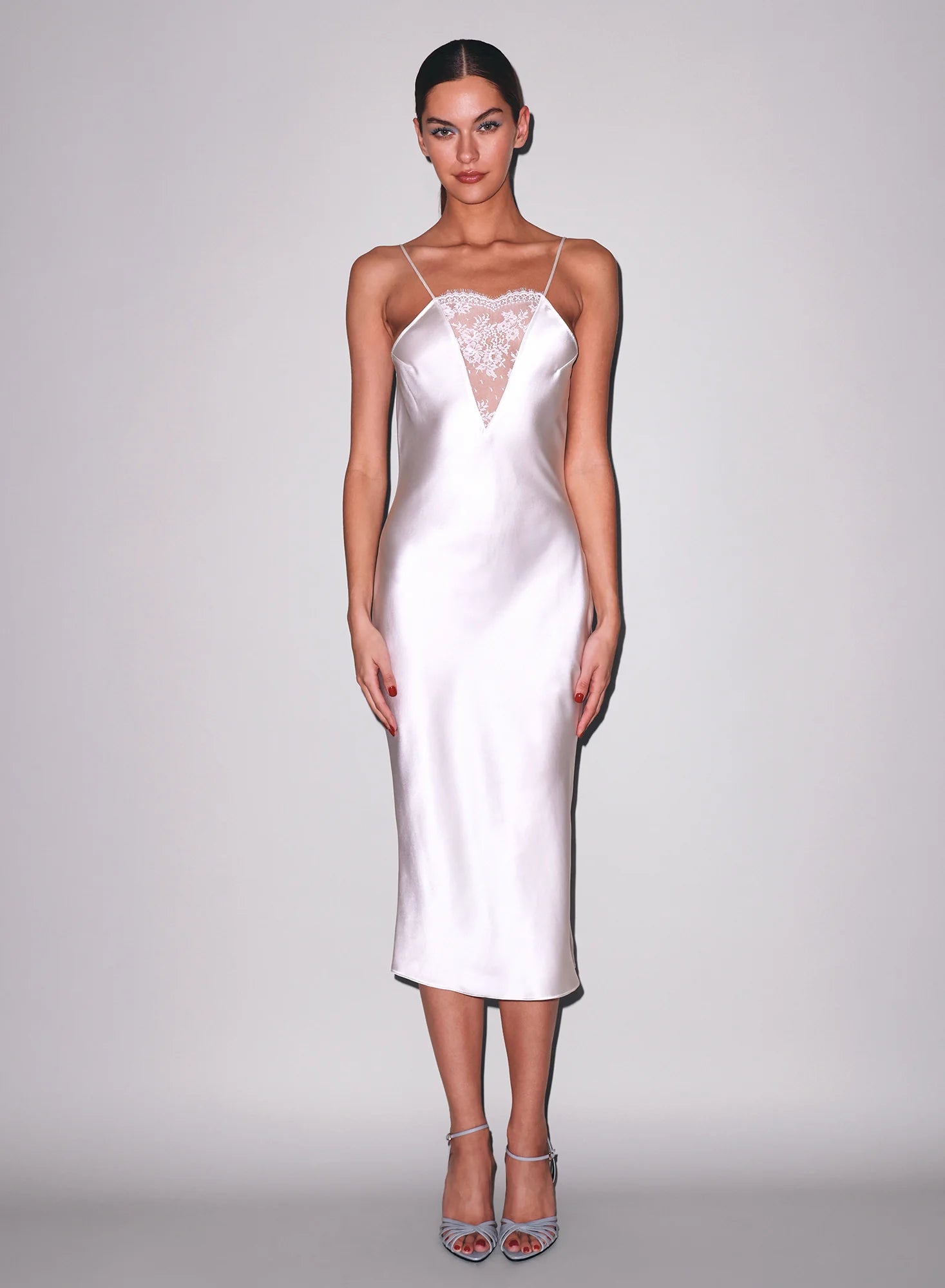 FRANKIE LACE SLIP DRESS IN IVORY