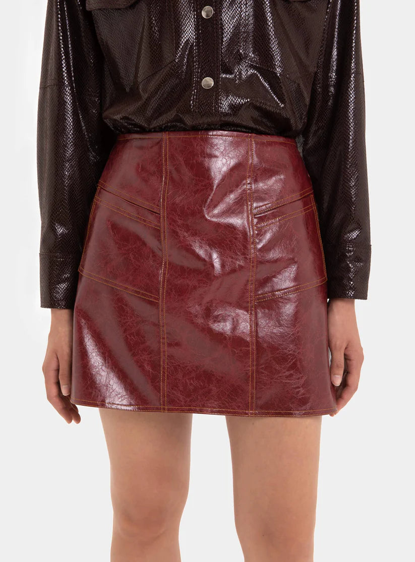 FRANKIE FAUX LEATHER SKIRT
